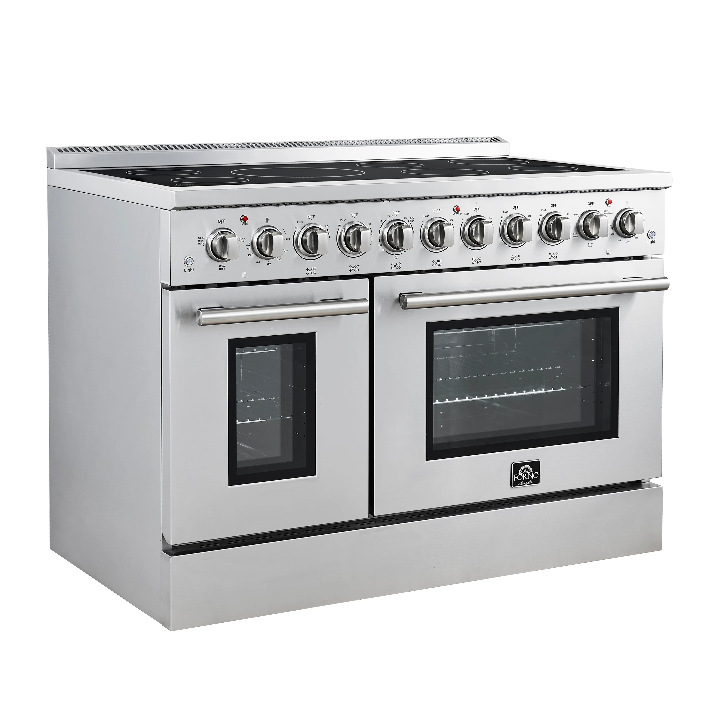 Paolo 48 Inch Freestanding Electric Range, Stainless Steel, 6.7 cu.ft, True Convection Oven, Energy Efficient FFSEL601148