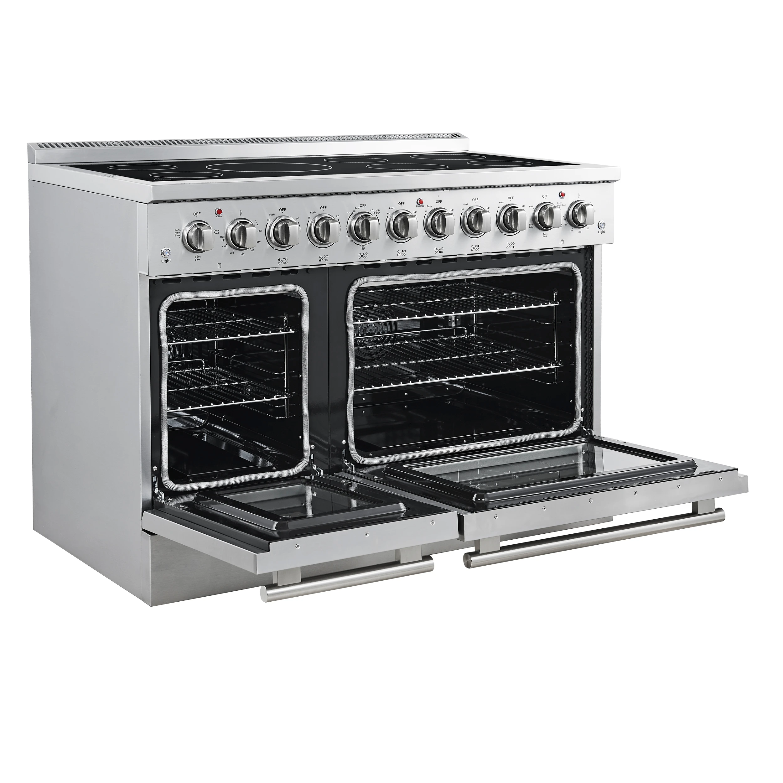 Paolo 48 Inch Freestanding Electric Range, Stainless Steel, 6.7 cu.ft, True Convection Oven, Energy Efficient FFSEL601148