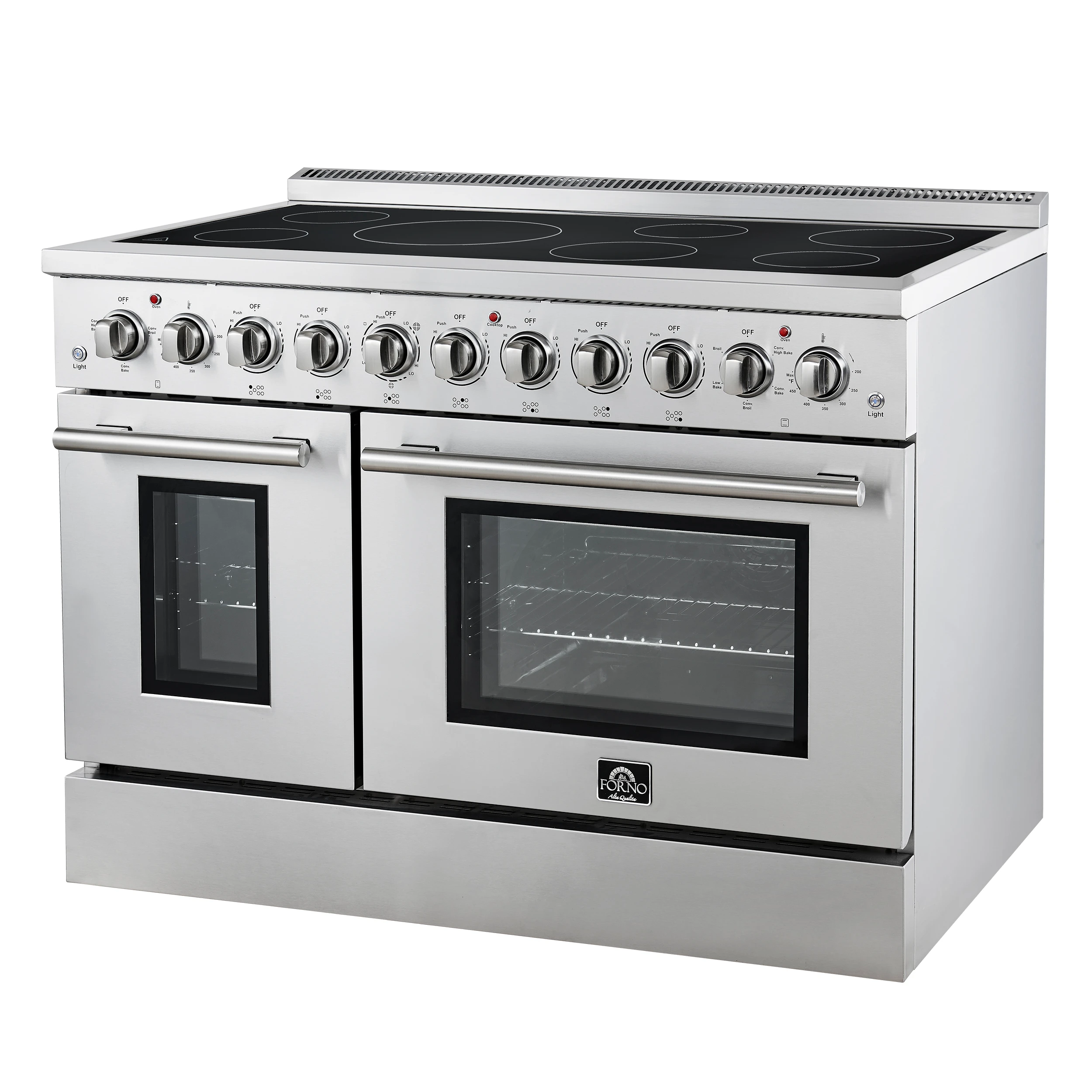 Paolo 48 Inch Freestanding Electric Range, Stainless Steel, 6.7 cu.ft, True Convection Oven, Energy Efficient FFSEL601148