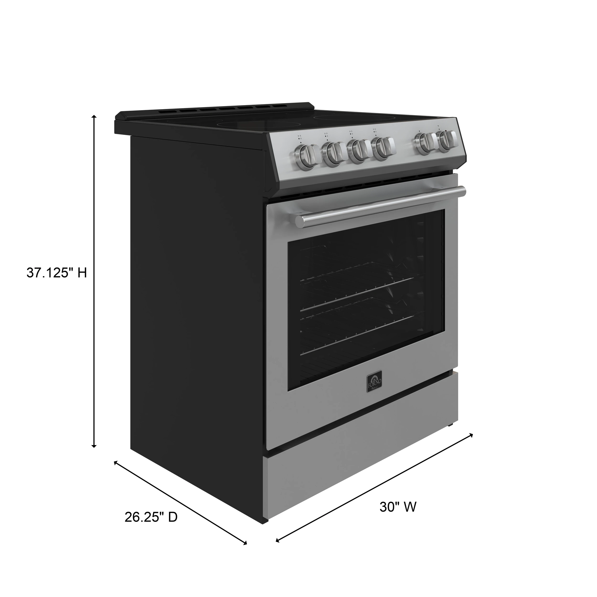 Leonardo Espresso 30-Inch Stainless Steel Electric Range, True Convection, Energy Efficient FFSEL601230