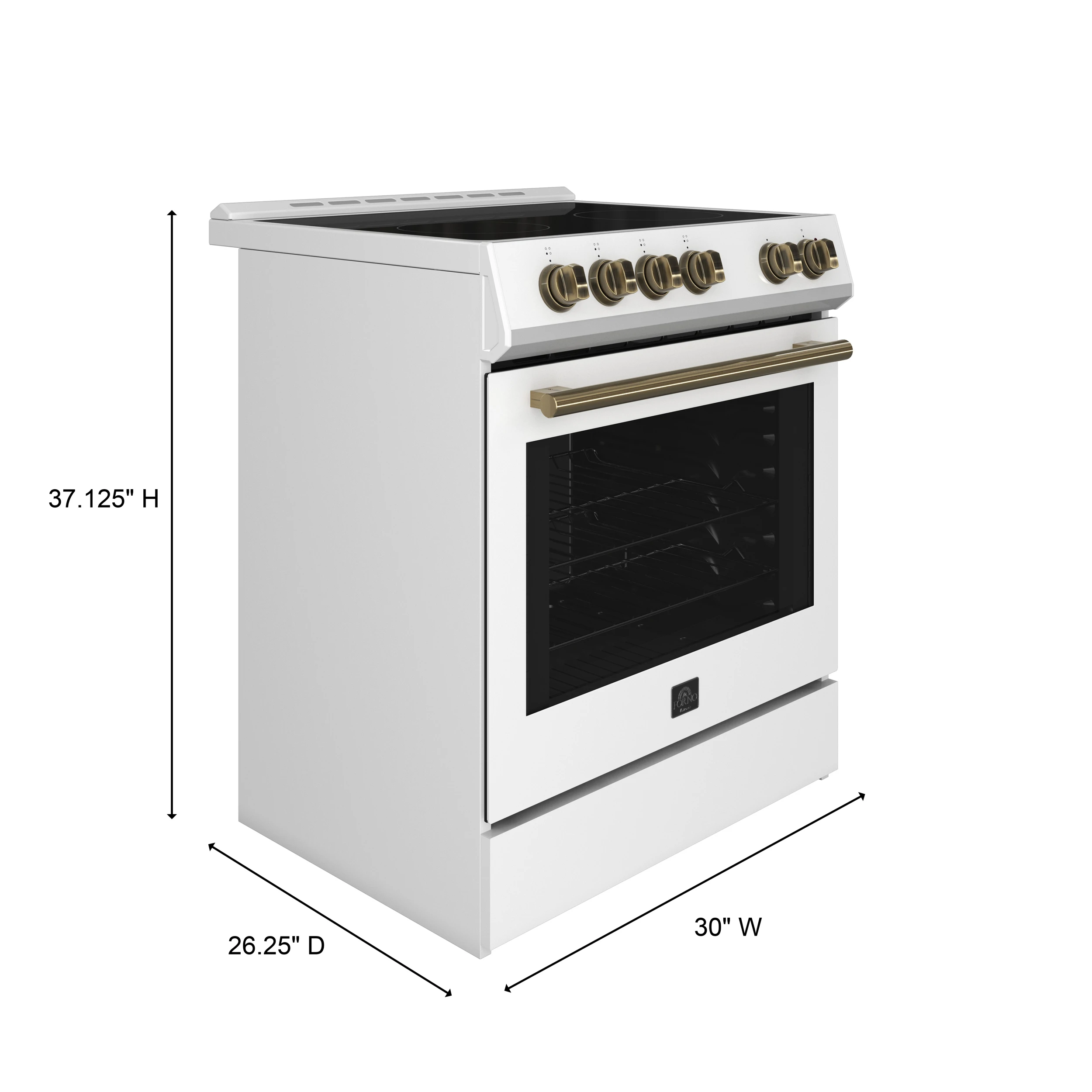 Leonardo Espresso 30-Inch White Electric Range, True Convection, Energy Efficient FFSEL601230WHT
