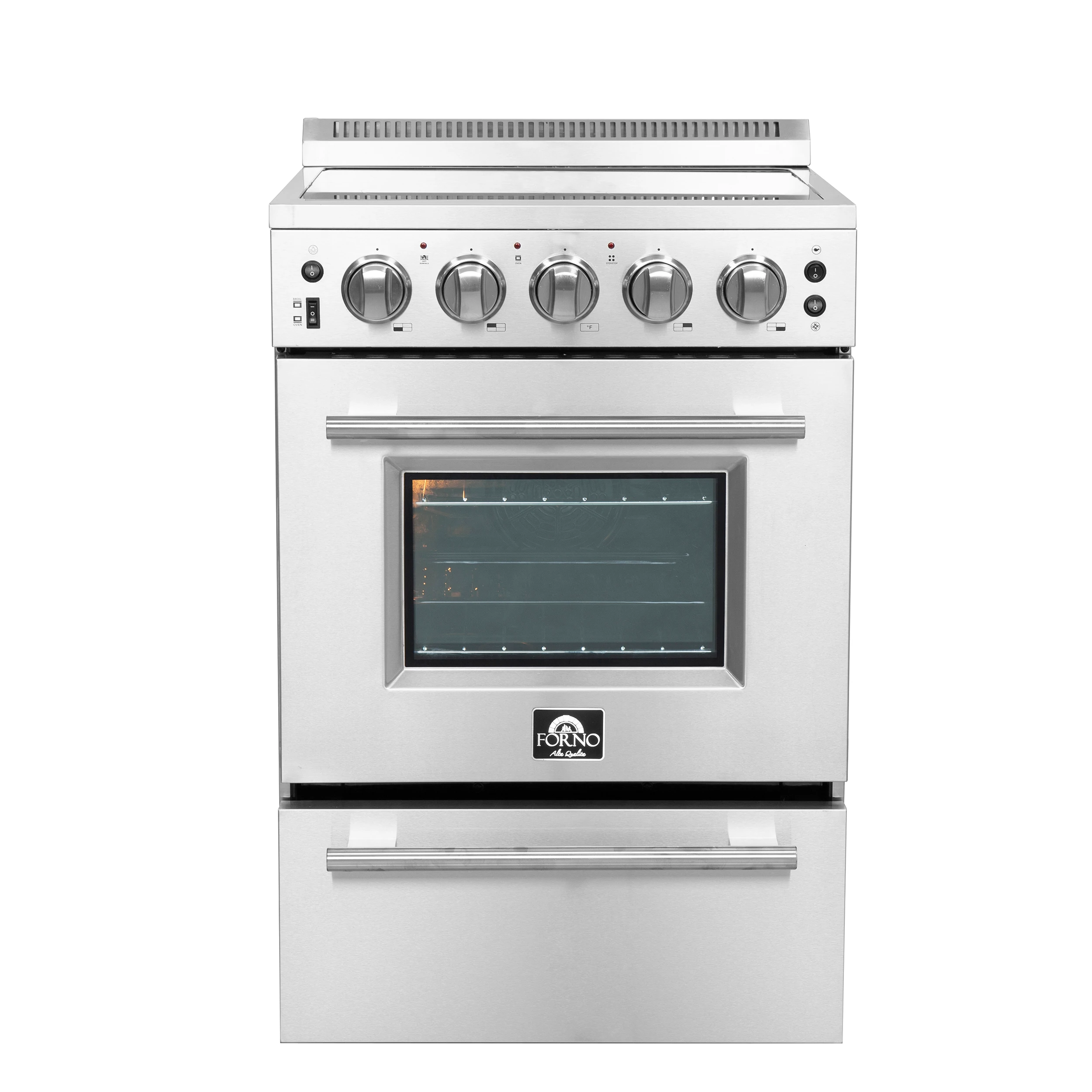 Loiano 24 Inch Freestanding Electric Range Stainless Steel with Storage Drawer FFSEL606924