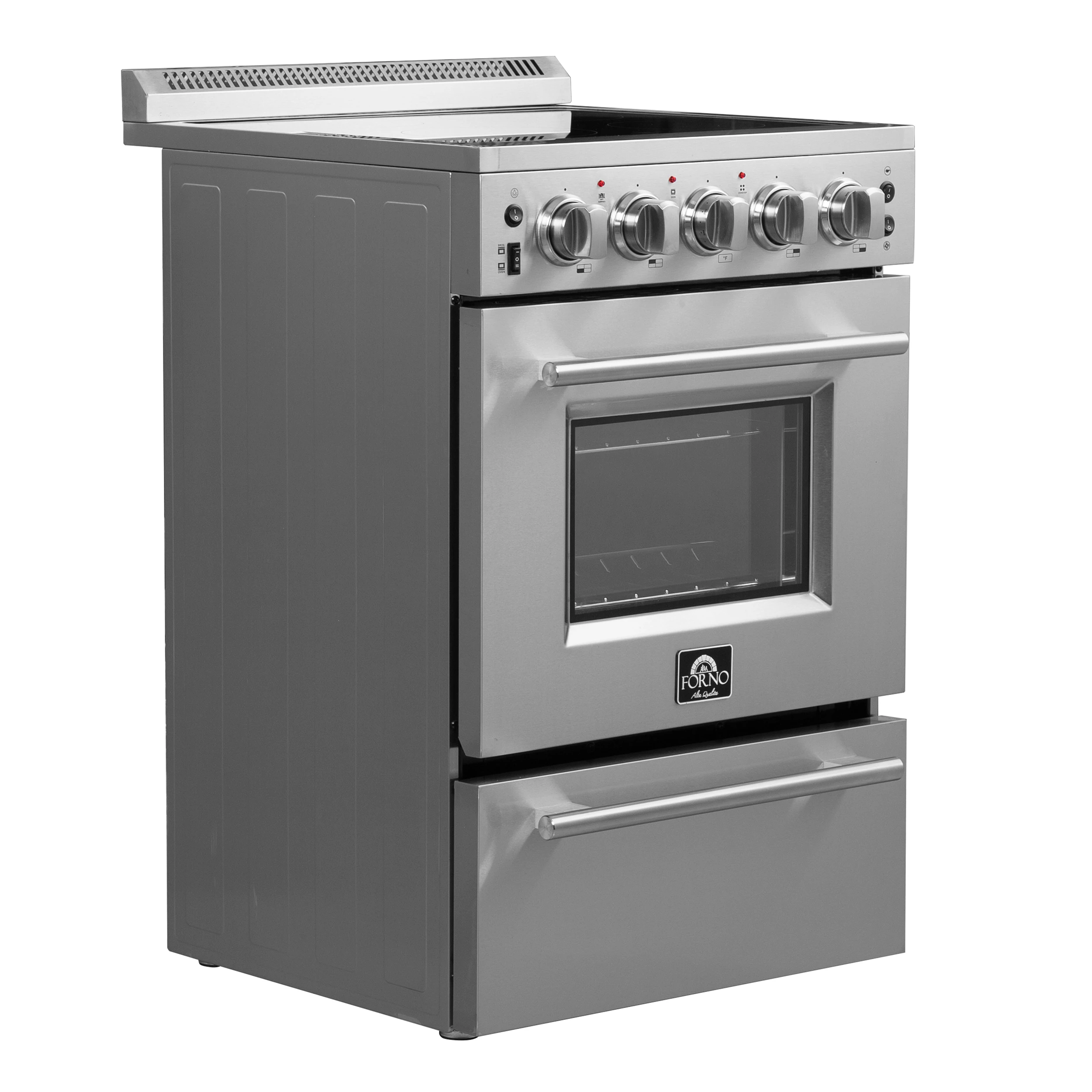 Loiano 24 Inch Freestanding Electric Range Stainless Steel with Storage Drawer FFSEL606924