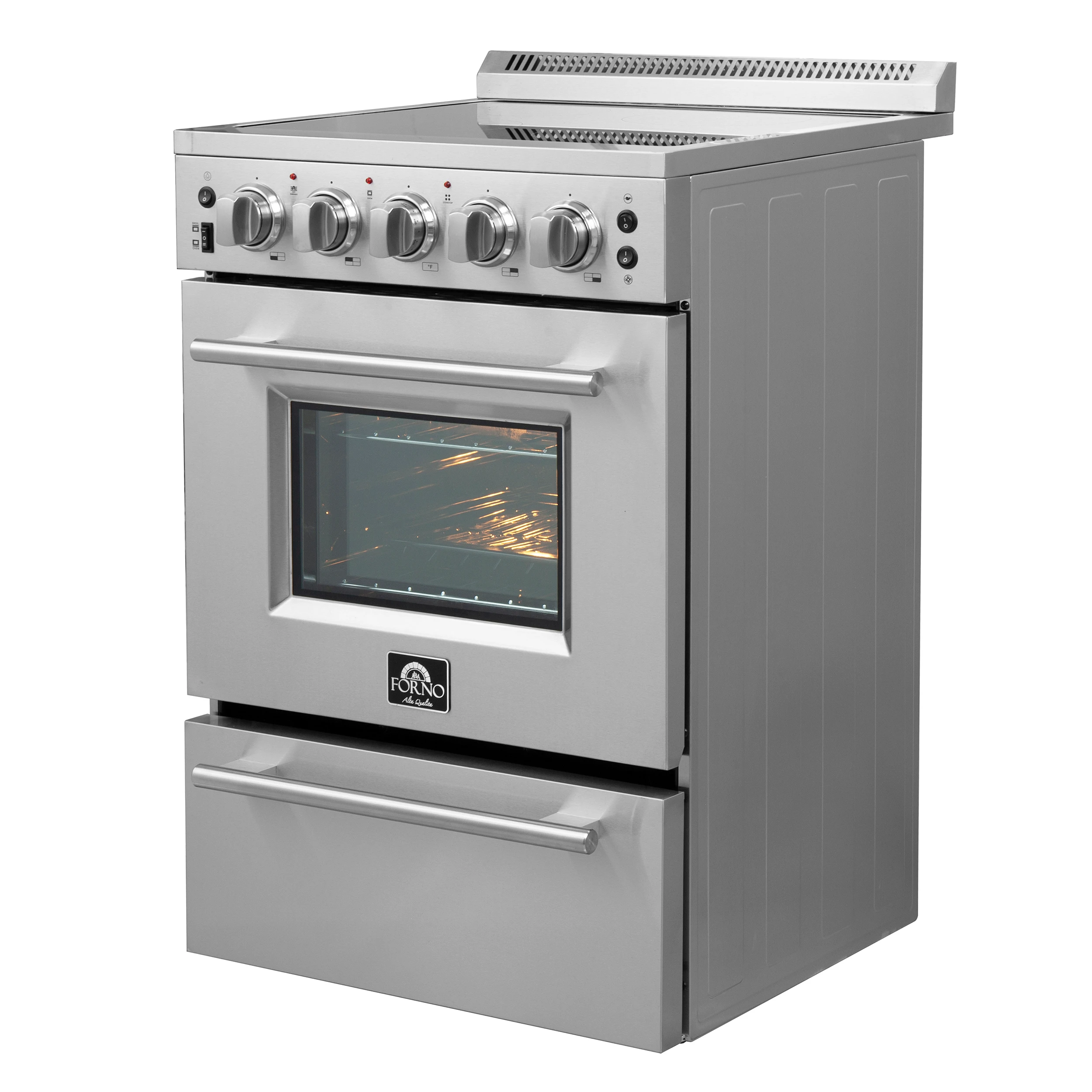 Loiano 24 Inch Freestanding Electric Range Stainless Steel with Storage Drawer FFSEL606924