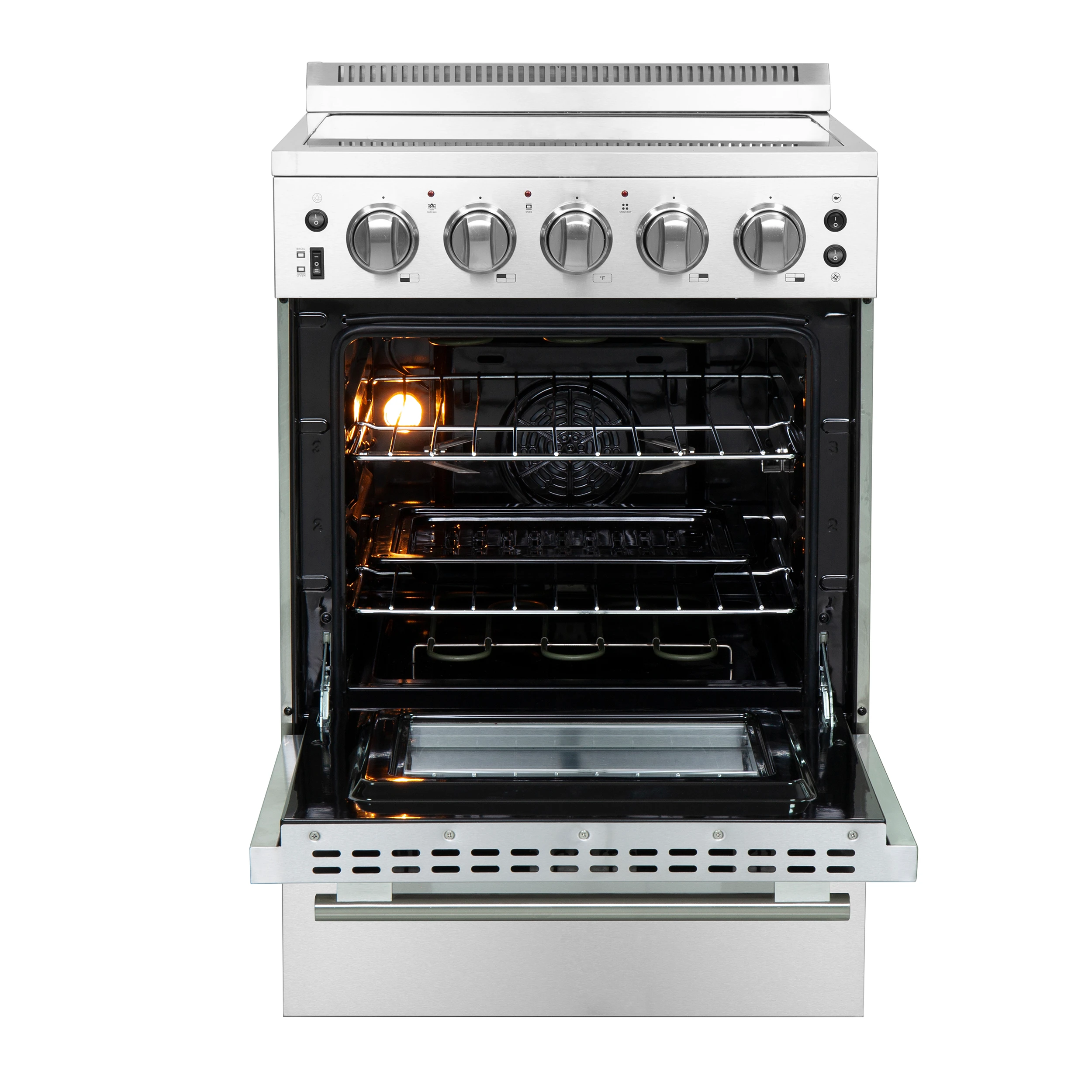 Loiano 24 Inch Freestanding Electric Range Stainless Steel with Storage Drawer FFSEL606924