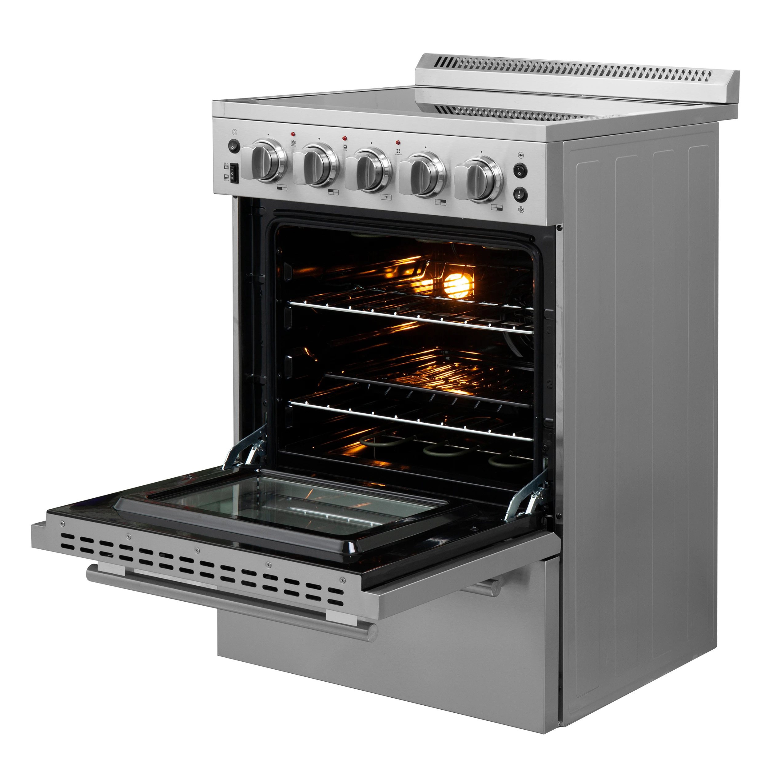 Loiano 24 Inch Freestanding Electric Range Stainless Steel with Storage Drawer FFSEL606924