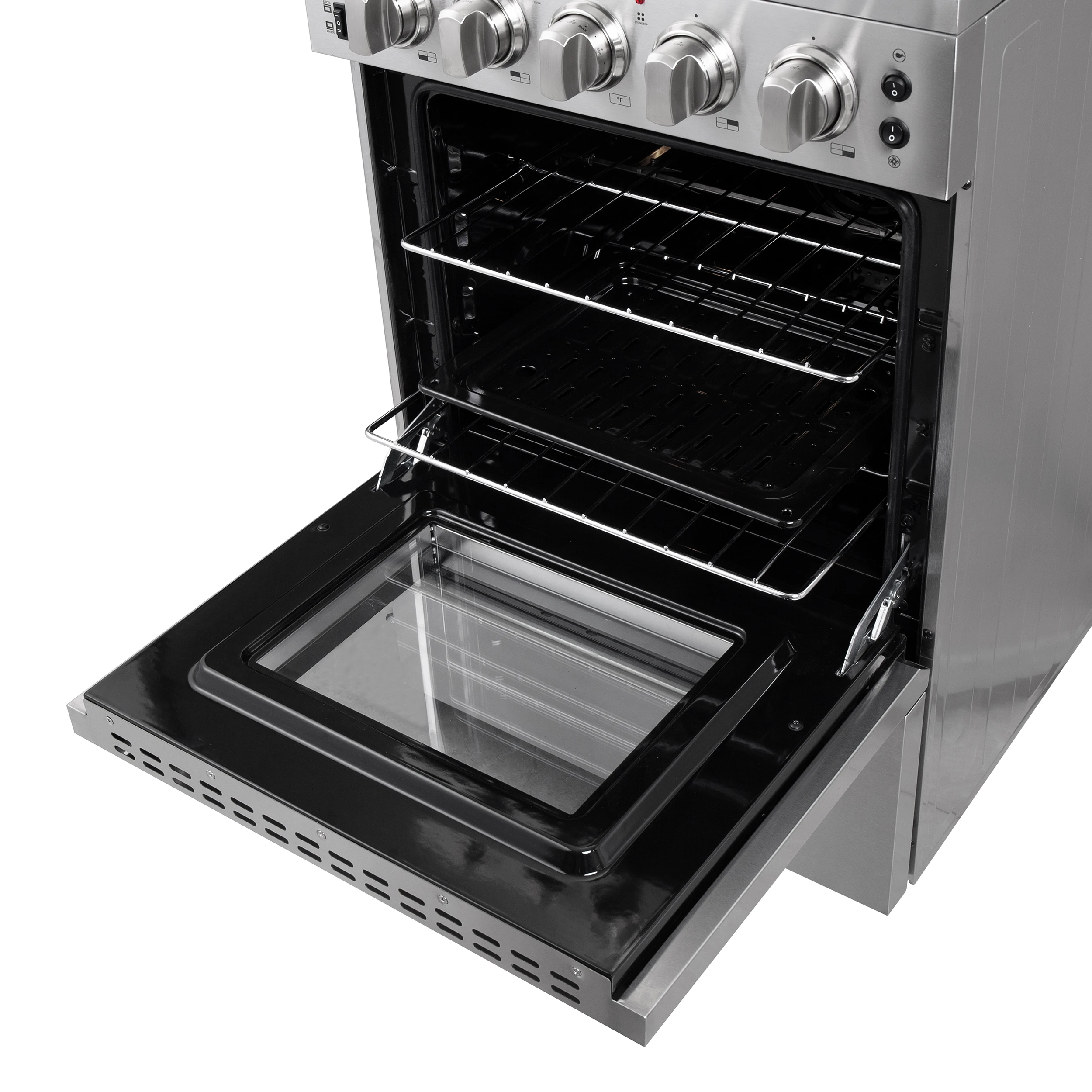 Loiano 24 Inch Freestanding Electric Range Stainless Steel with Storage Drawer FFSEL606924