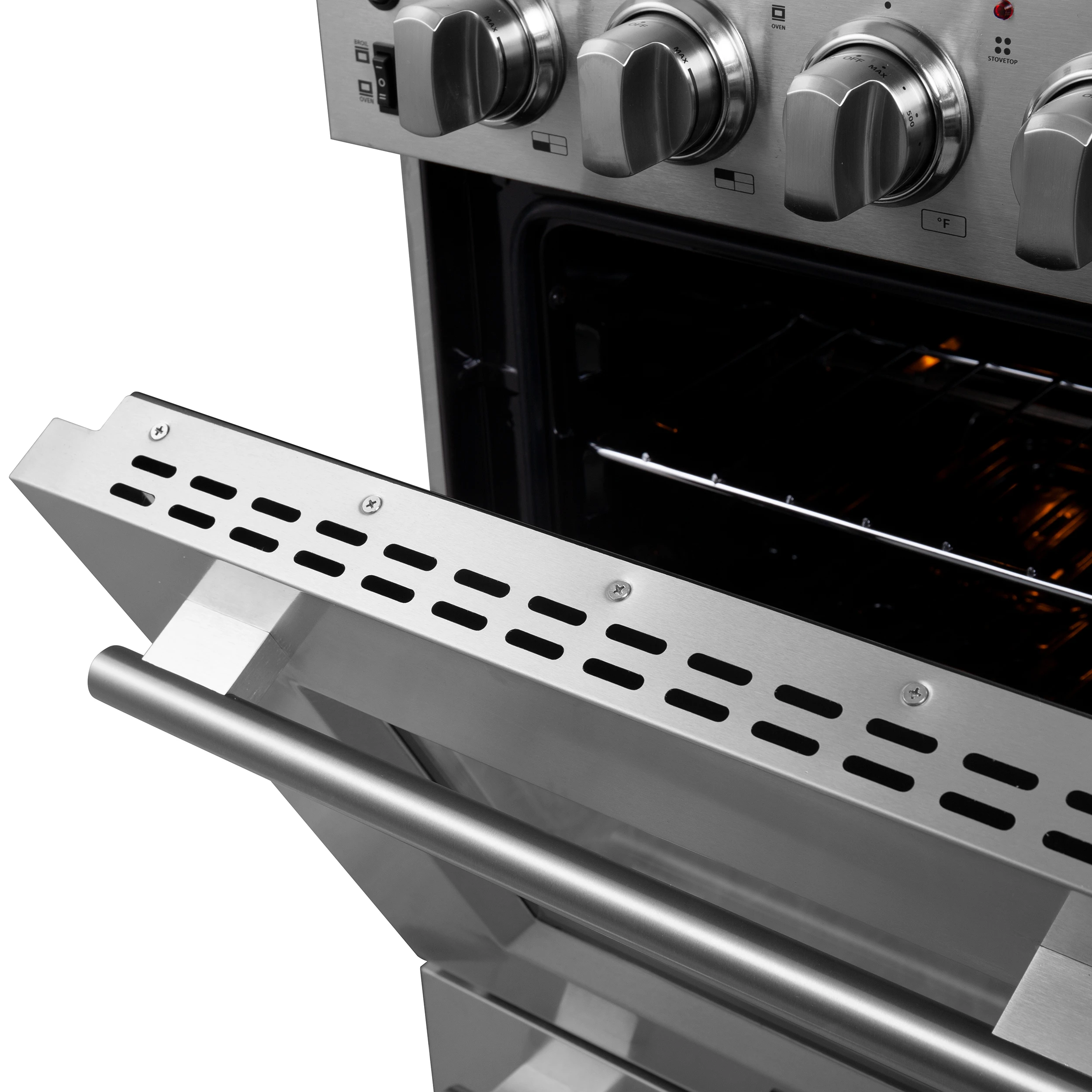 Loiano 24 Inch Freestanding Electric Range Stainless Steel with Storage Drawer FFSEL606924