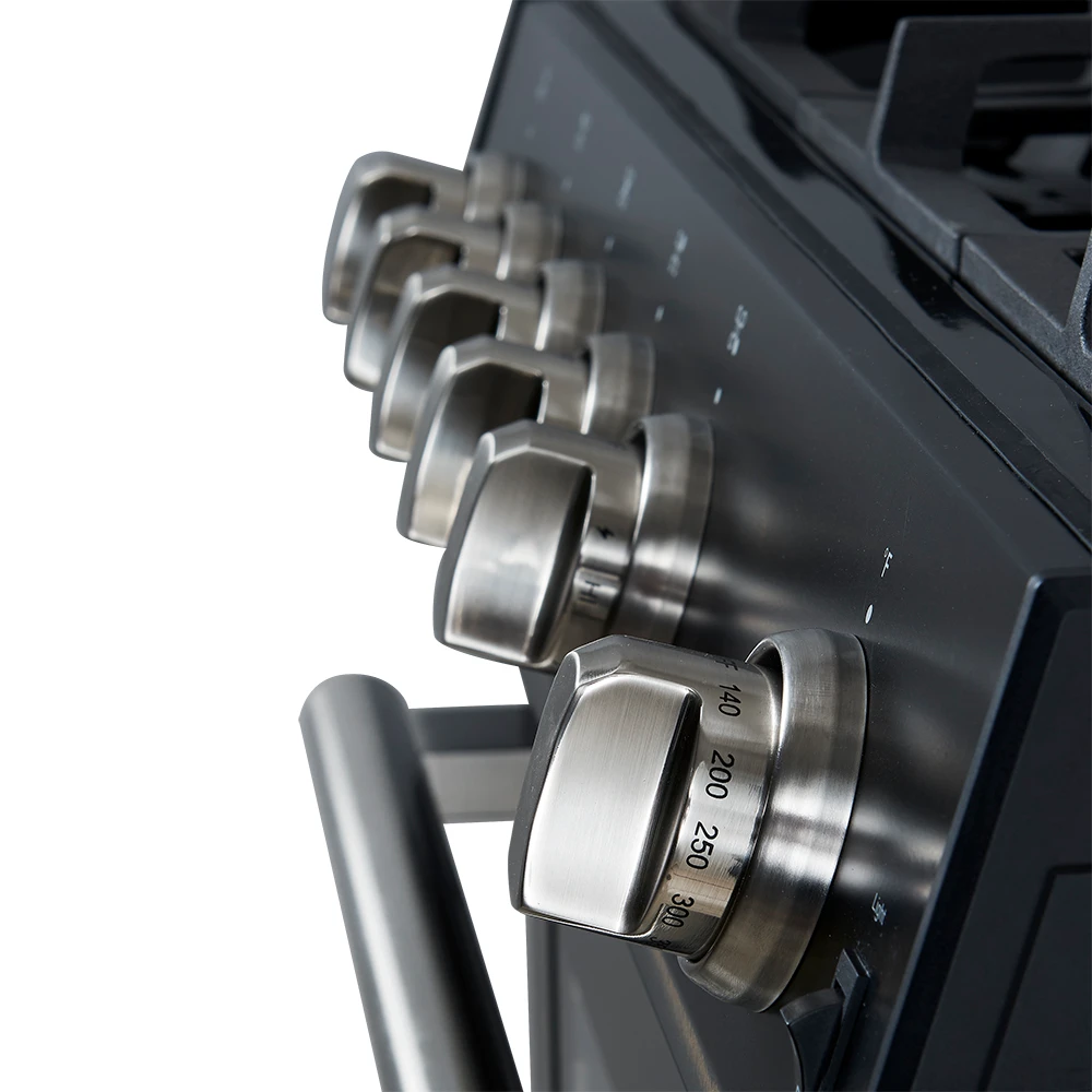 Leonardo Espresso 30-Inch Black Gas Range, 5 Burners, 39,500 BTU, 5 cu.ft Convection Oven FFSGS111630BLK