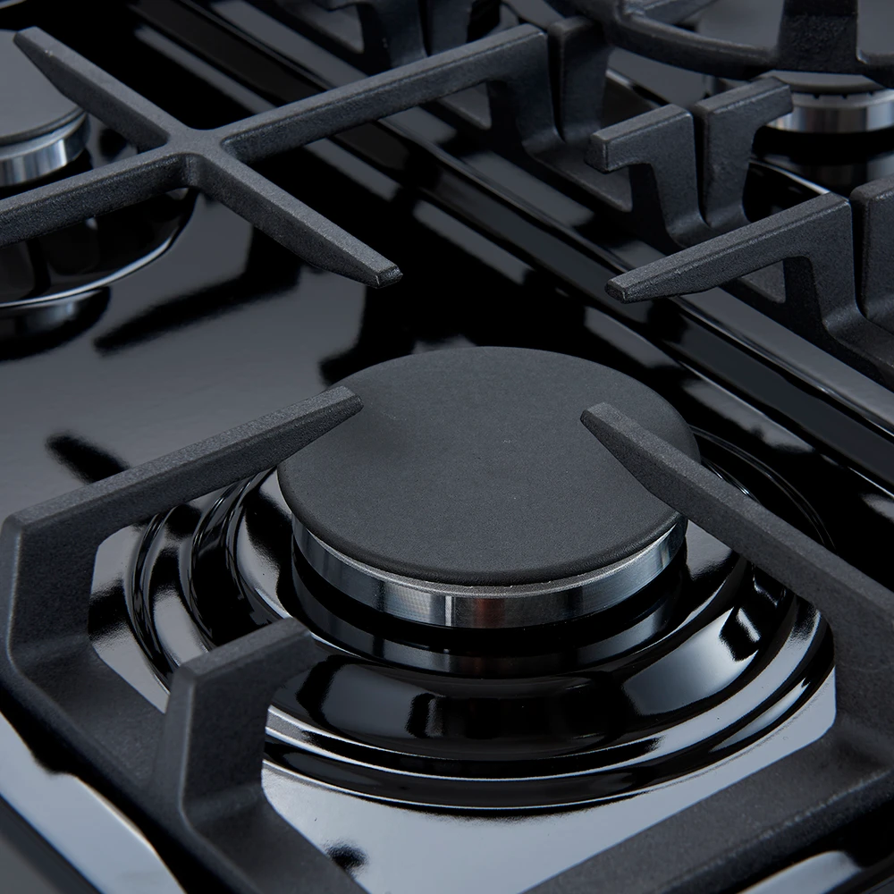 Leonardo Espresso 30-Inch Black Gas Range, 5 Burners, 39,500 BTU, 5 cu.ft Convection Oven FFSGS111630BLK