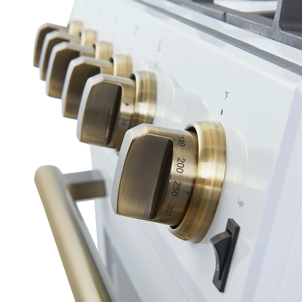 Leonardo Espresso 30-Inch White Gas Range, 5 Burners, 39,500 BTU, 5 cu.ft Convection Oven FFSGS111630WHT