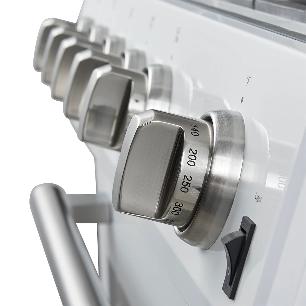 Leonardo Espresso 30-Inch White Gas Range, 5 Burners, 39,500 BTU, 5 cu.ft Convection Oven FFSGS111630WHT