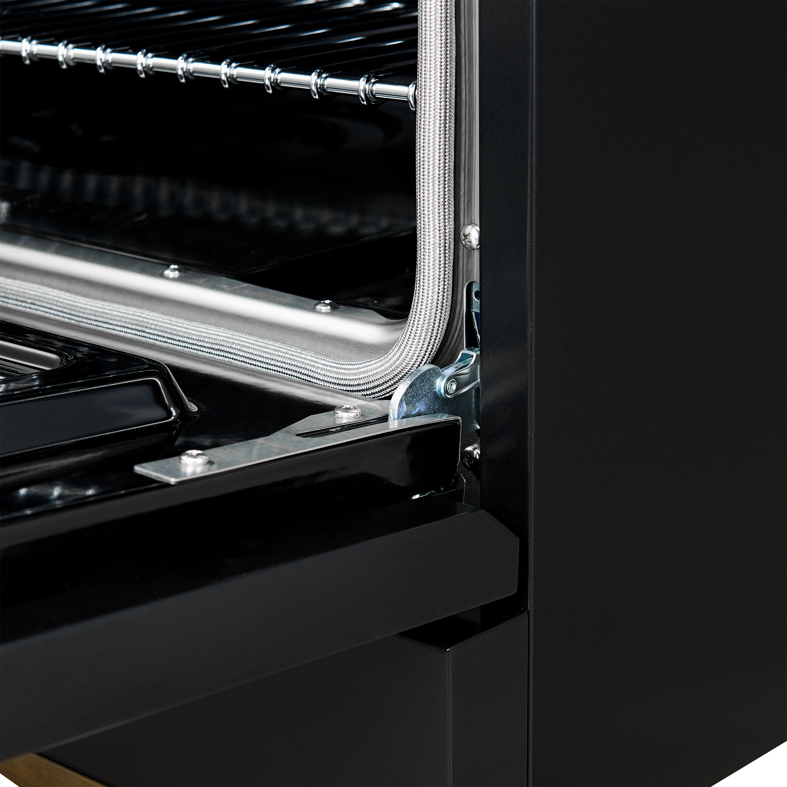 Antico 36-inch Dual Fuel Range, Black and Antique Brass, 6 Burners, 4.5 cu.ft. Convection Oven FFSGS611336BLK