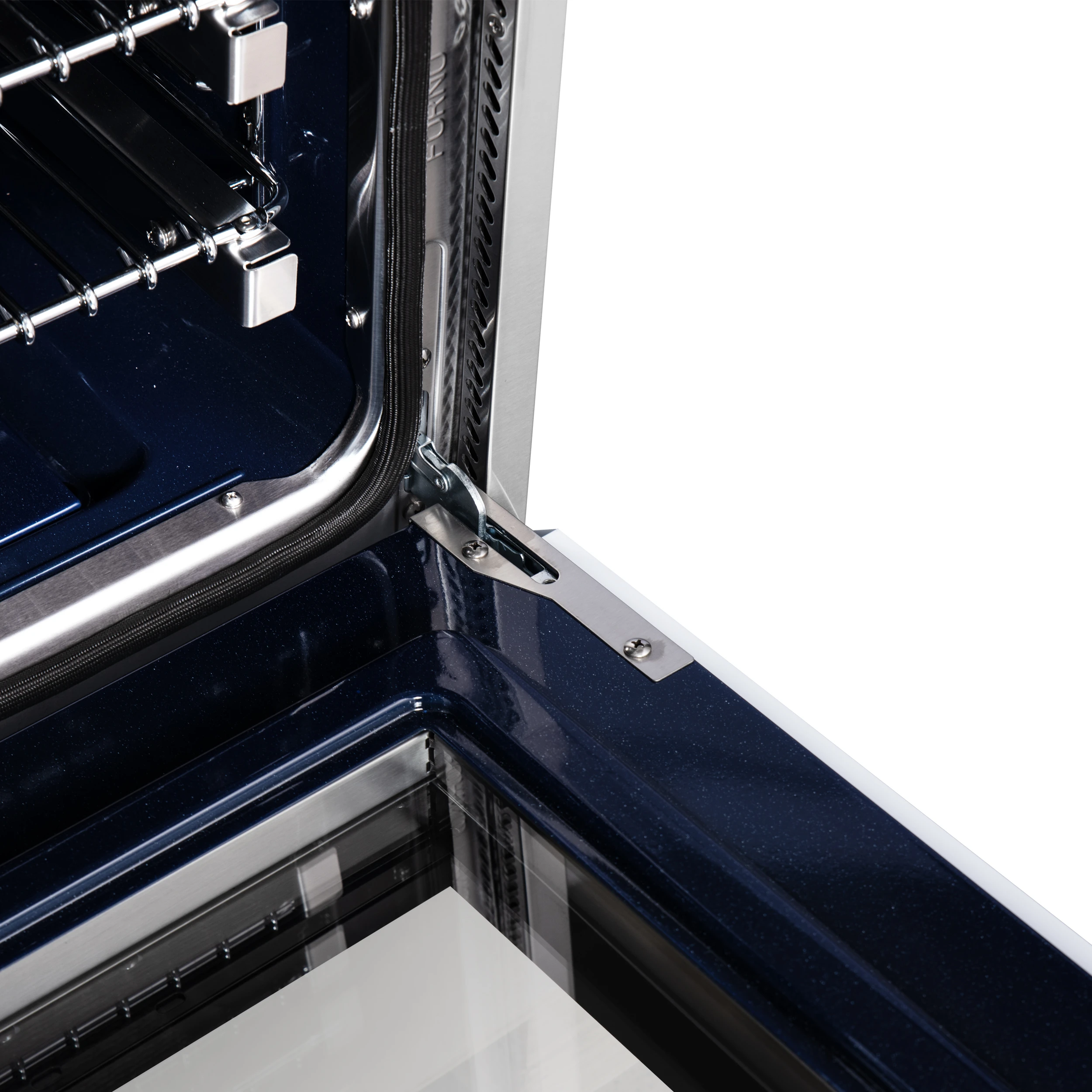 Massimo 30-Inch Freestanding Dual Fuel Range in White with Antique Brass Accessories, 4 Burners, 4.32 cu. ft. Convection Oven FFSGS612530WHT