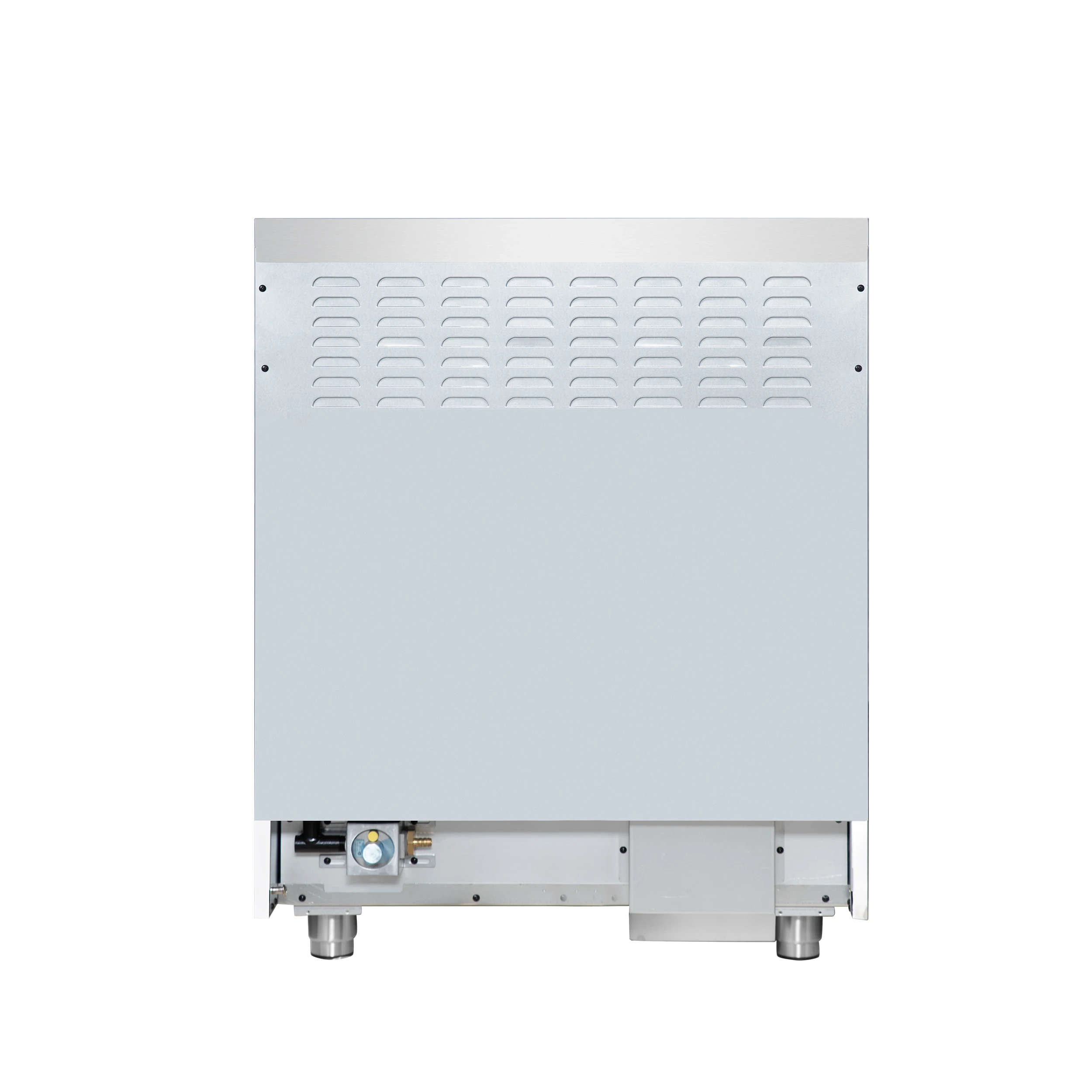 Massimo 30-Inch Freestanding Dual Fuel Range in White with Antique Brass Accessories, 4 Burners, 4.32 cu. ft. Convection Oven FFSGS612530WHT