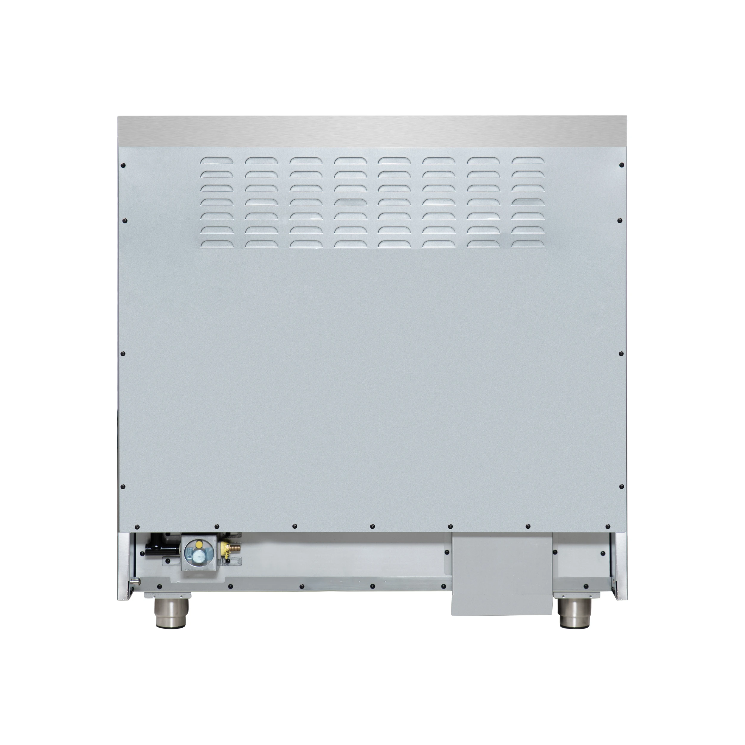 Massimo 36 Inch Freestanding Dual Fuel Range in White with Antique Brass Accessories, 6 Burners, 5.36 cu. ft. Convection Oven FFSGS612536WHT