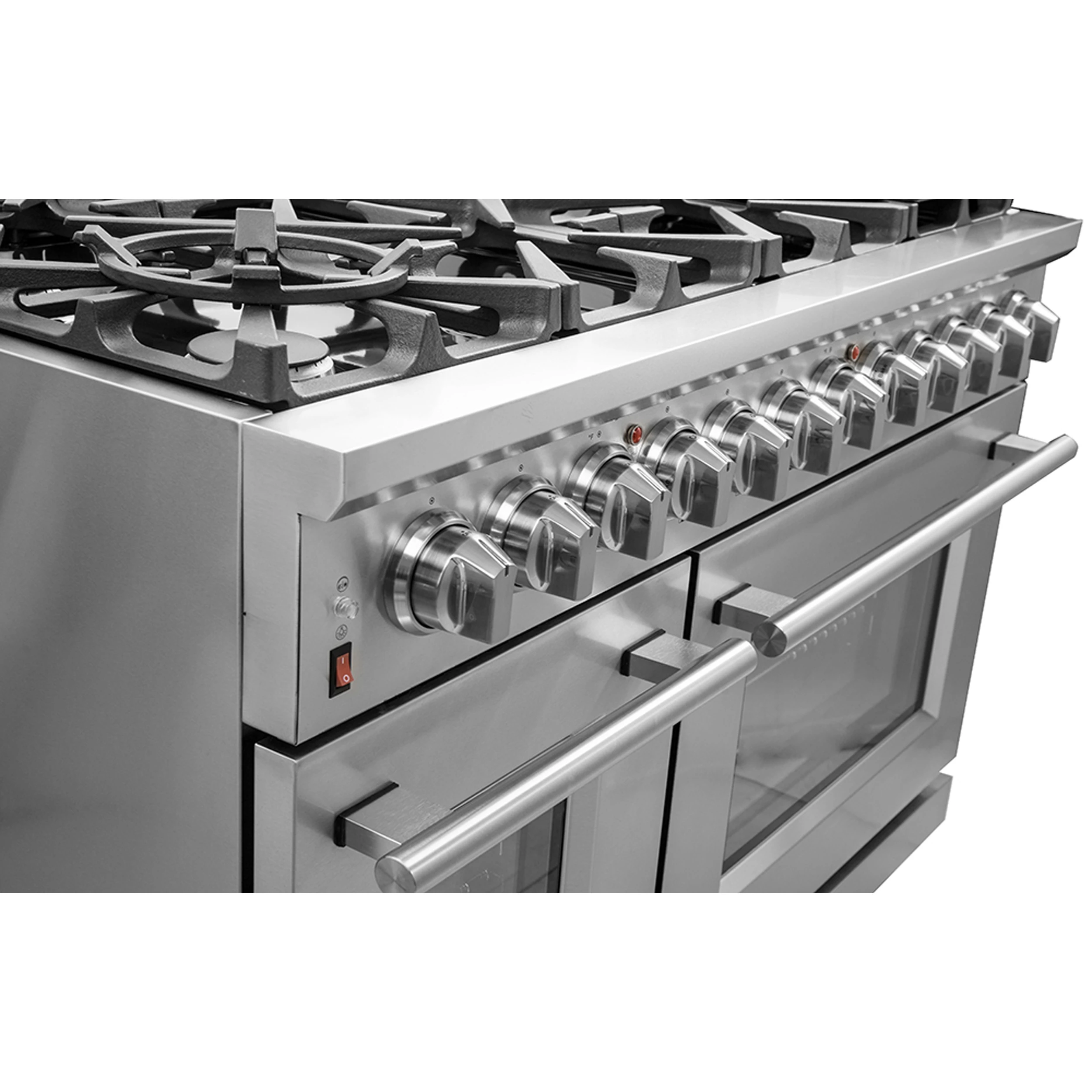 Massimo 48-Inch Freestanding Dual Fuel Range, 8 Burners, Double Convection Ovens FFSGS612548