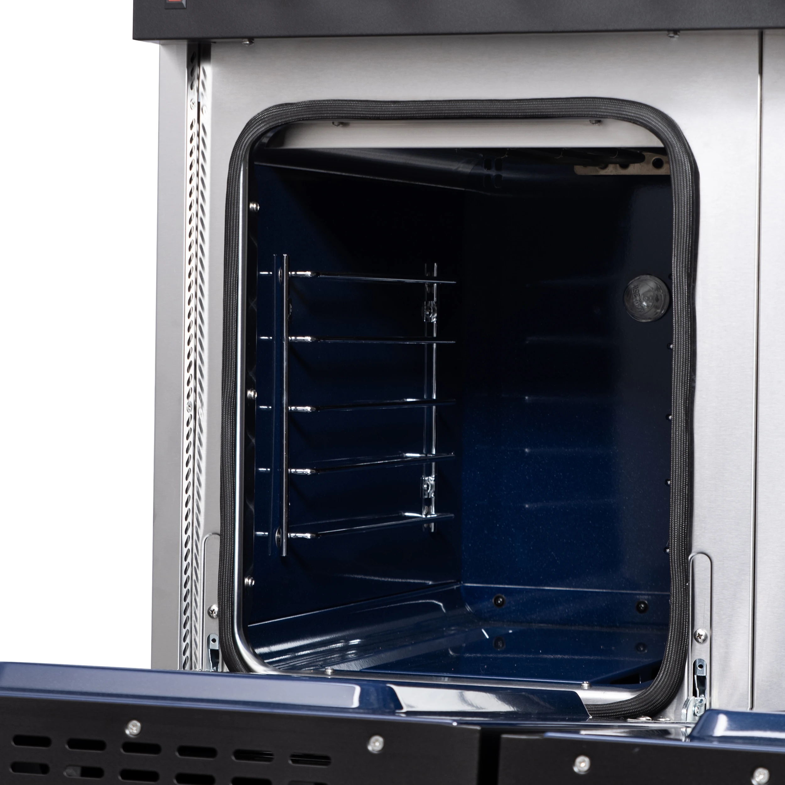 Massimo 48 Inch Freestanding Dual Fuel Range in Black with Antique Brass Accessories, 8 Burners, 6.58 cu. ft. Convection Oven FFSGS612548BLK