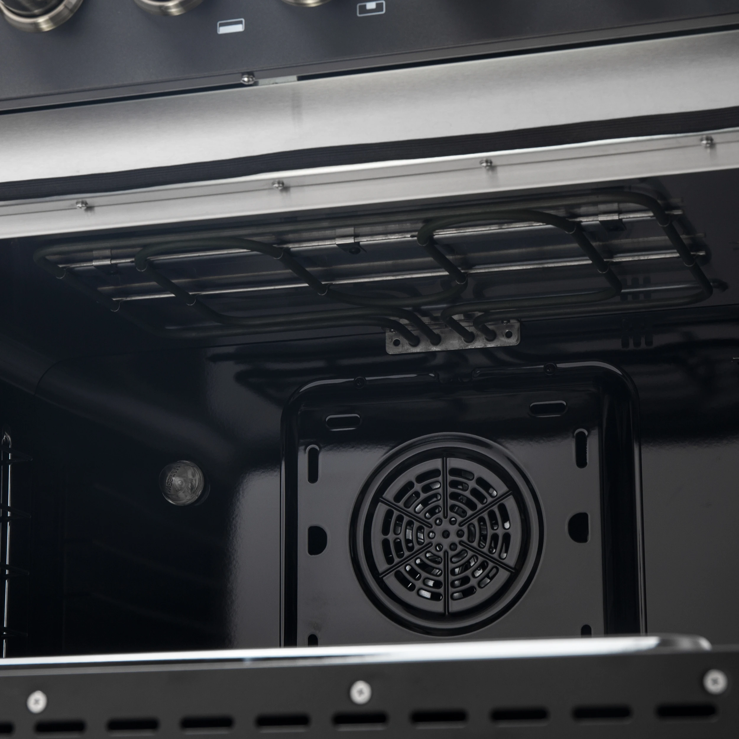 Galiano 36-inch Dual Fuel Range in Black & Antique Brass Design, 6 Sealed Burners 83,000 BTU, 5.36 cu.ft. True Convection Oven FFSGS615636BLK