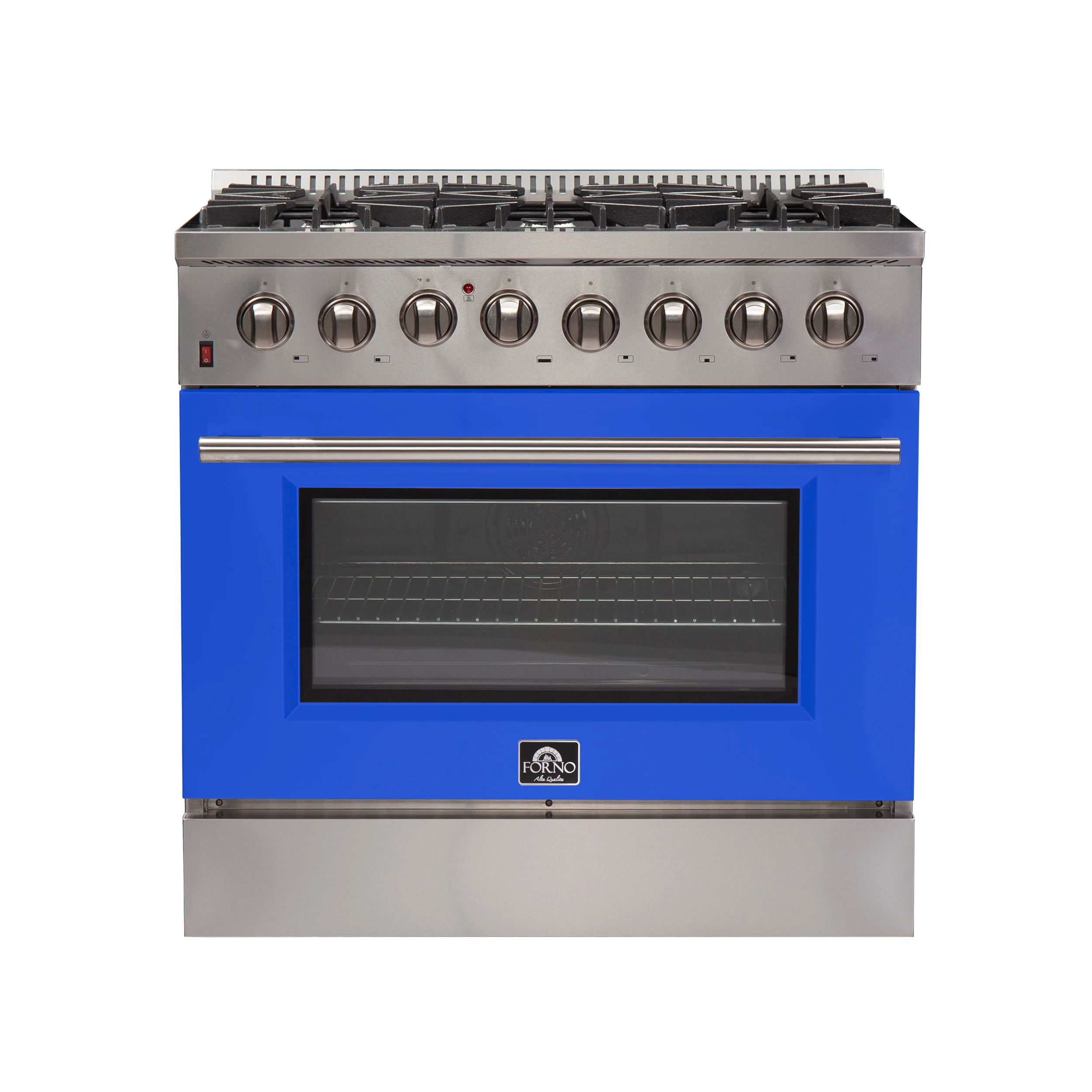 Galiano 36-Inch Freestanding Dual Fuel Range, 6 Burners, Double Convection Ovens, Blue Door FFSGS615636BLU