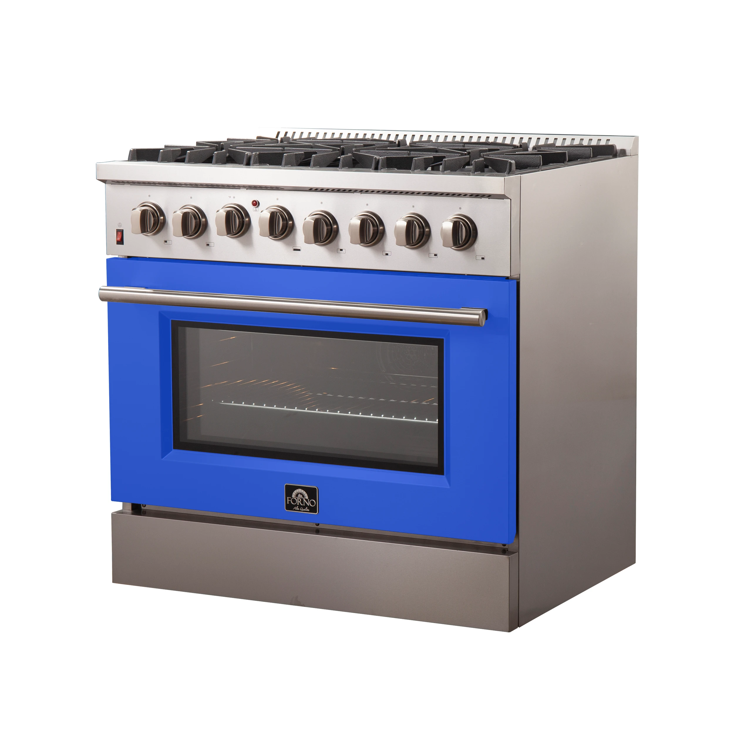 Galiano 36-Inch Freestanding Dual Fuel Range, 6 Burners, Double Convection Ovens, Blue Door FFSGS615636BLU