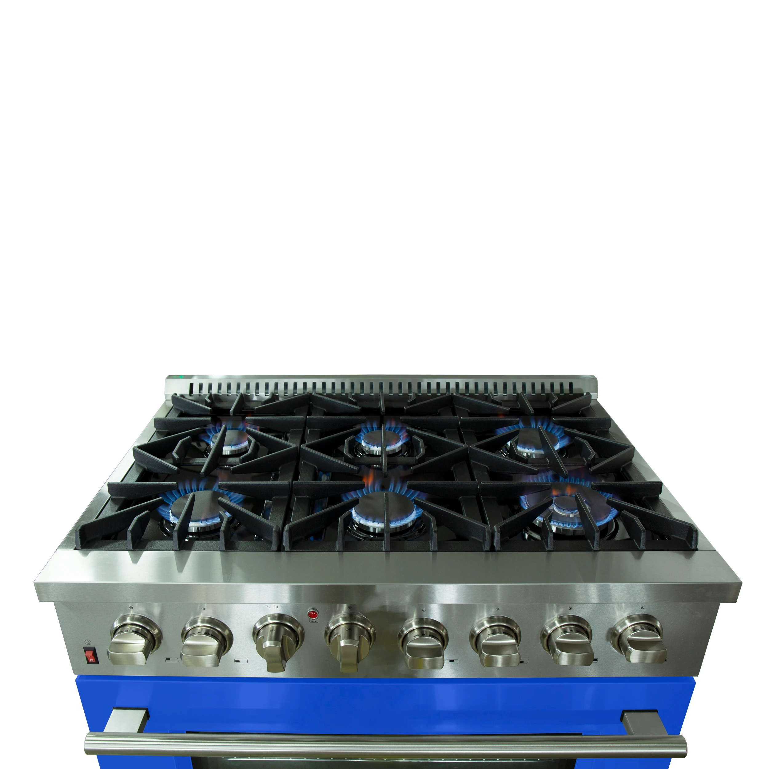 Galiano 36-Inch Freestanding Dual Fuel Range, 6 Burners, Double Convection Ovens, Blue Door FFSGS615636BLU