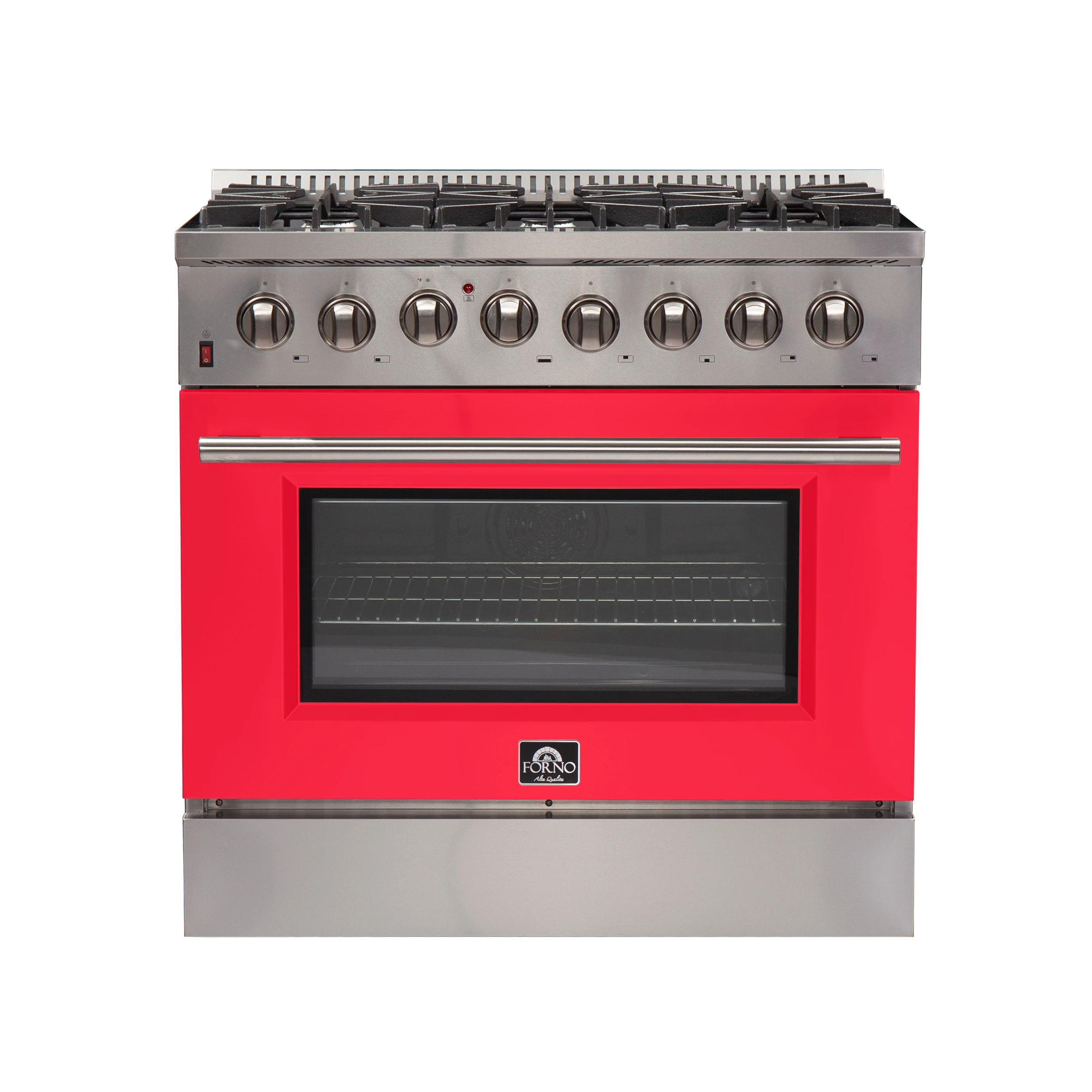 Galiano 36-Inch Freestanding Dual Fuel Range, 6 Burners, Double Convection Ovens, Red Door FFSGS615636RED