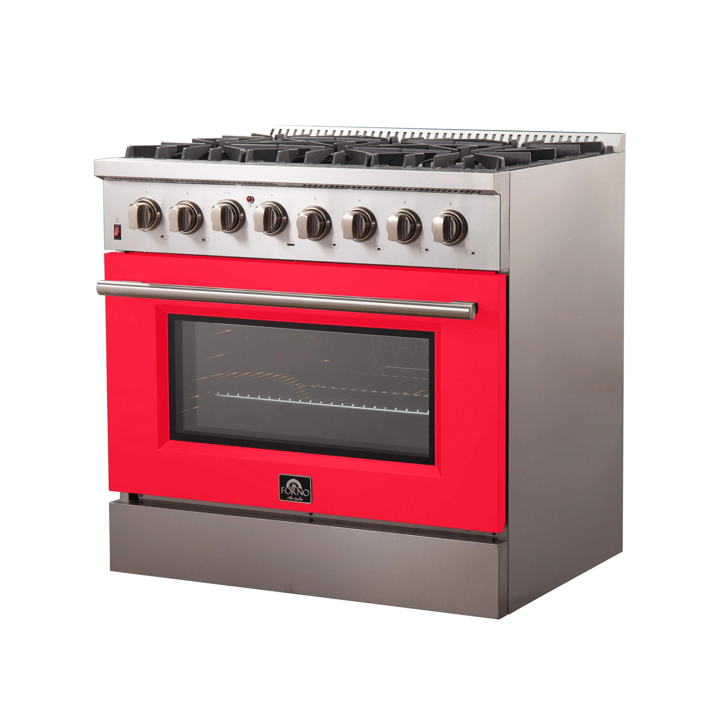 Galiano 36-Inch Freestanding Dual Fuel Range, 6 Burners, Double Convection Ovens, Red Door FFSGS615636RED