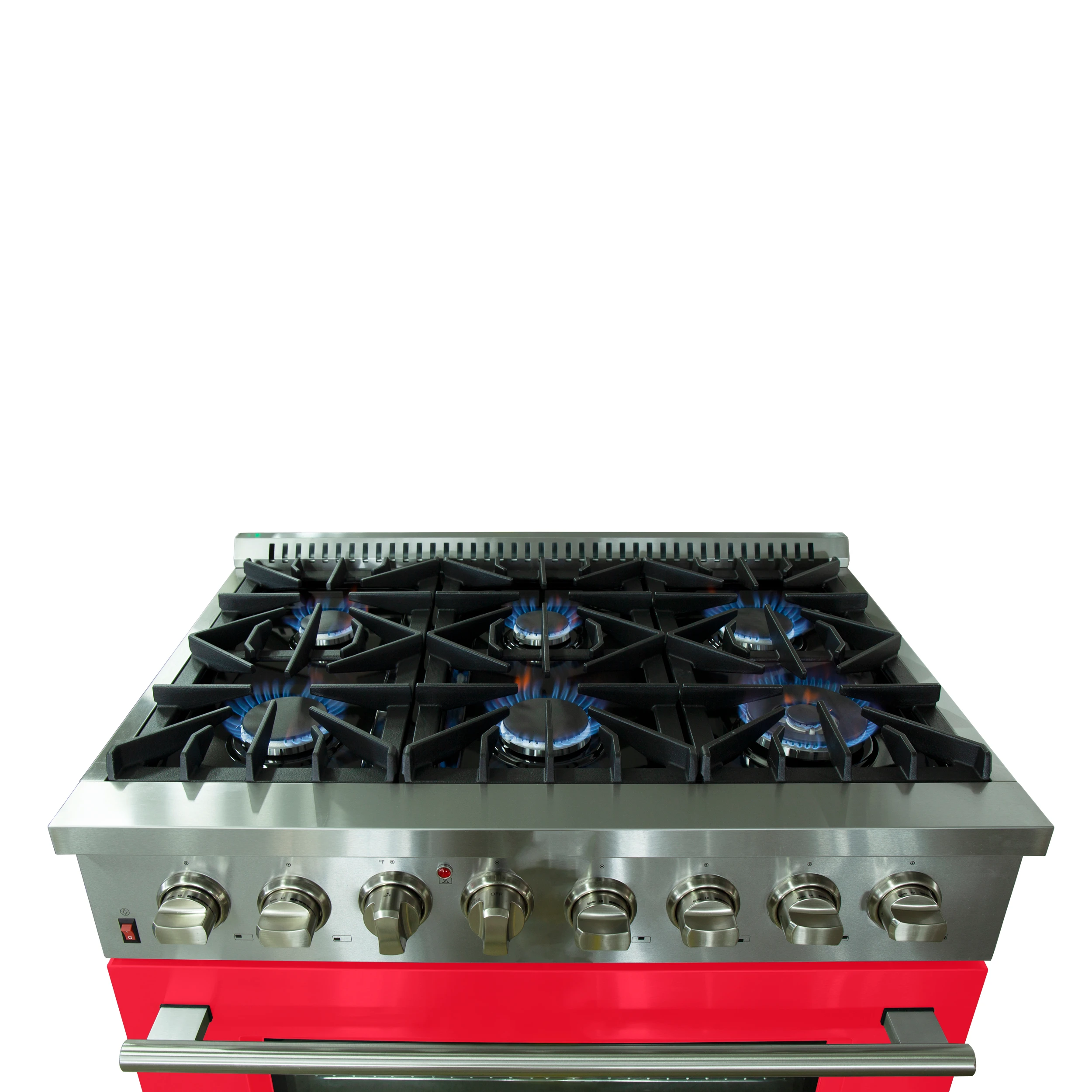 Galiano 36-Inch Freestanding Dual Fuel Range, 6 Burners, Double Convection Ovens, Red Door FFSGS615636RED