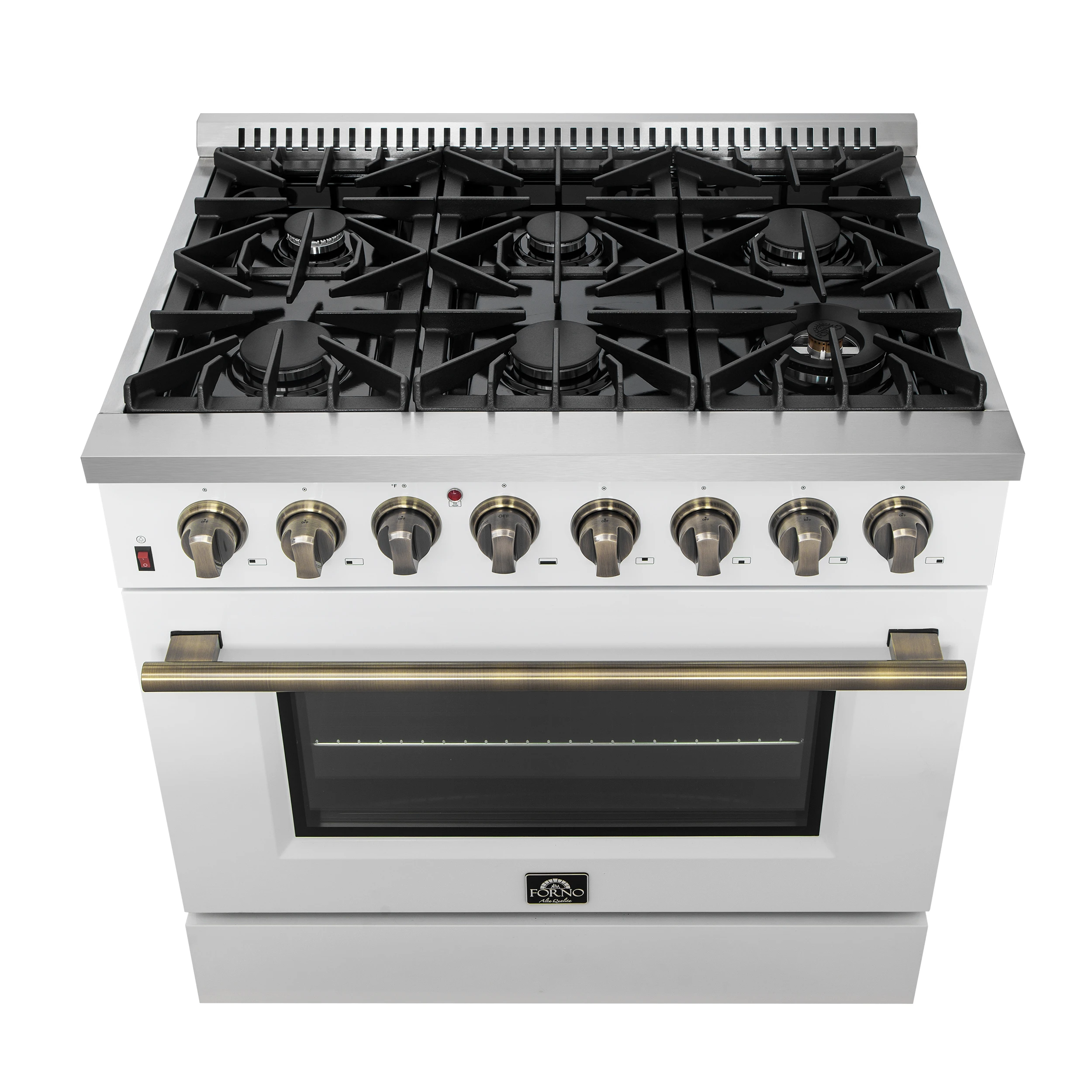 Galiano 36" Freestanding Dual Fuel Range in White FFSGS615636WHT