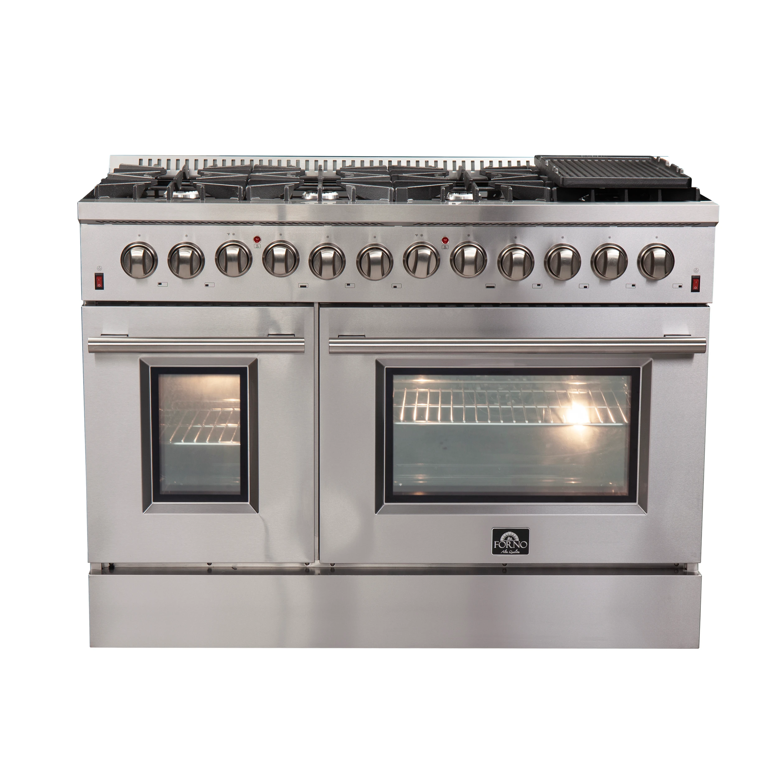 Galiano 48-Inch Freestanding Dual Fuel Range, 8 Burners, Double Convection Ovens FFSGS615648