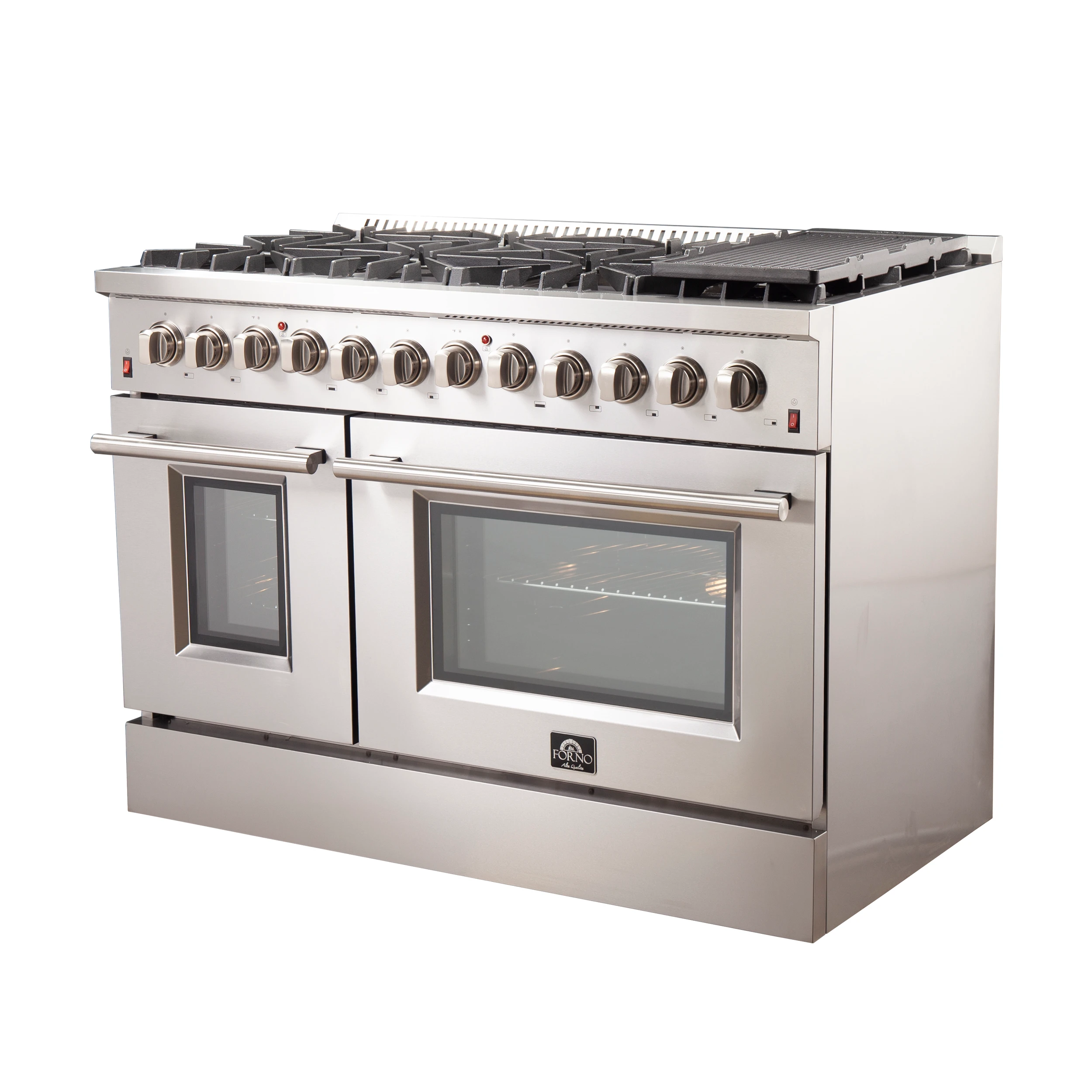 Galiano 48-Inch Freestanding Dual Fuel Range, 8 Burners, Double Convection Ovens FFSGS615648