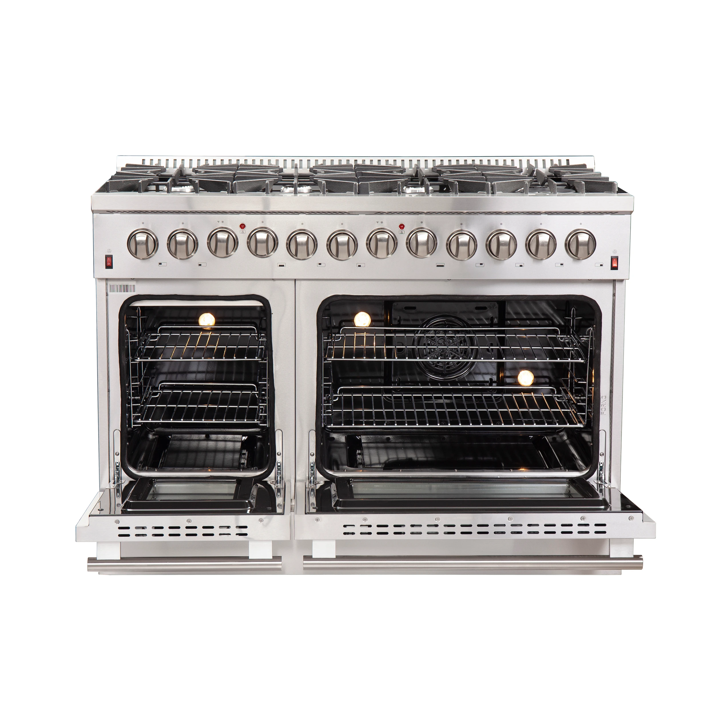 Galiano 48-Inch Freestanding Dual Fuel Range, 8 Burners, Double Convection Ovens FFSGS615648