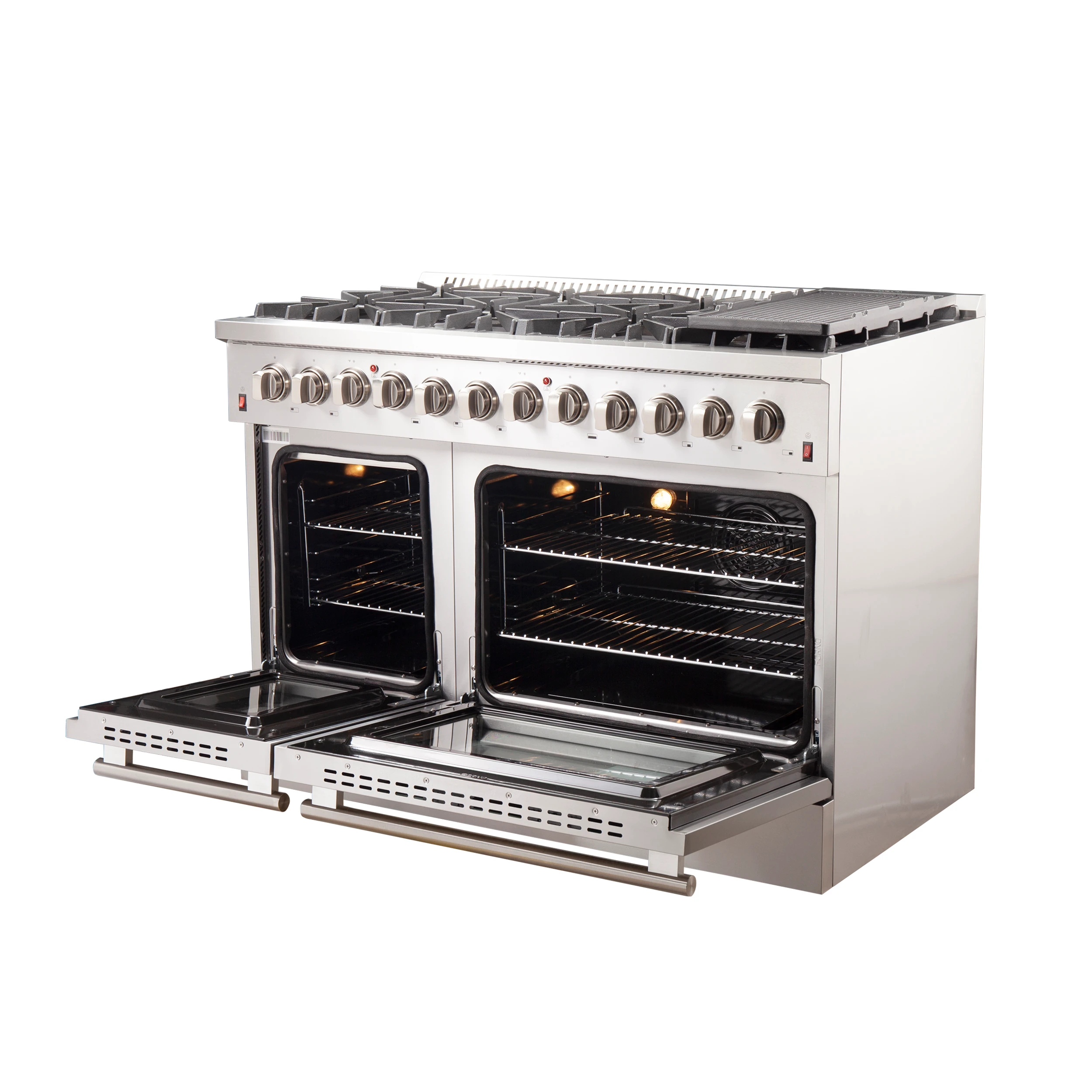 Galiano 48-Inch Freestanding Dual Fuel Range, 8 Burners, Double Convection Ovens FFSGS615648