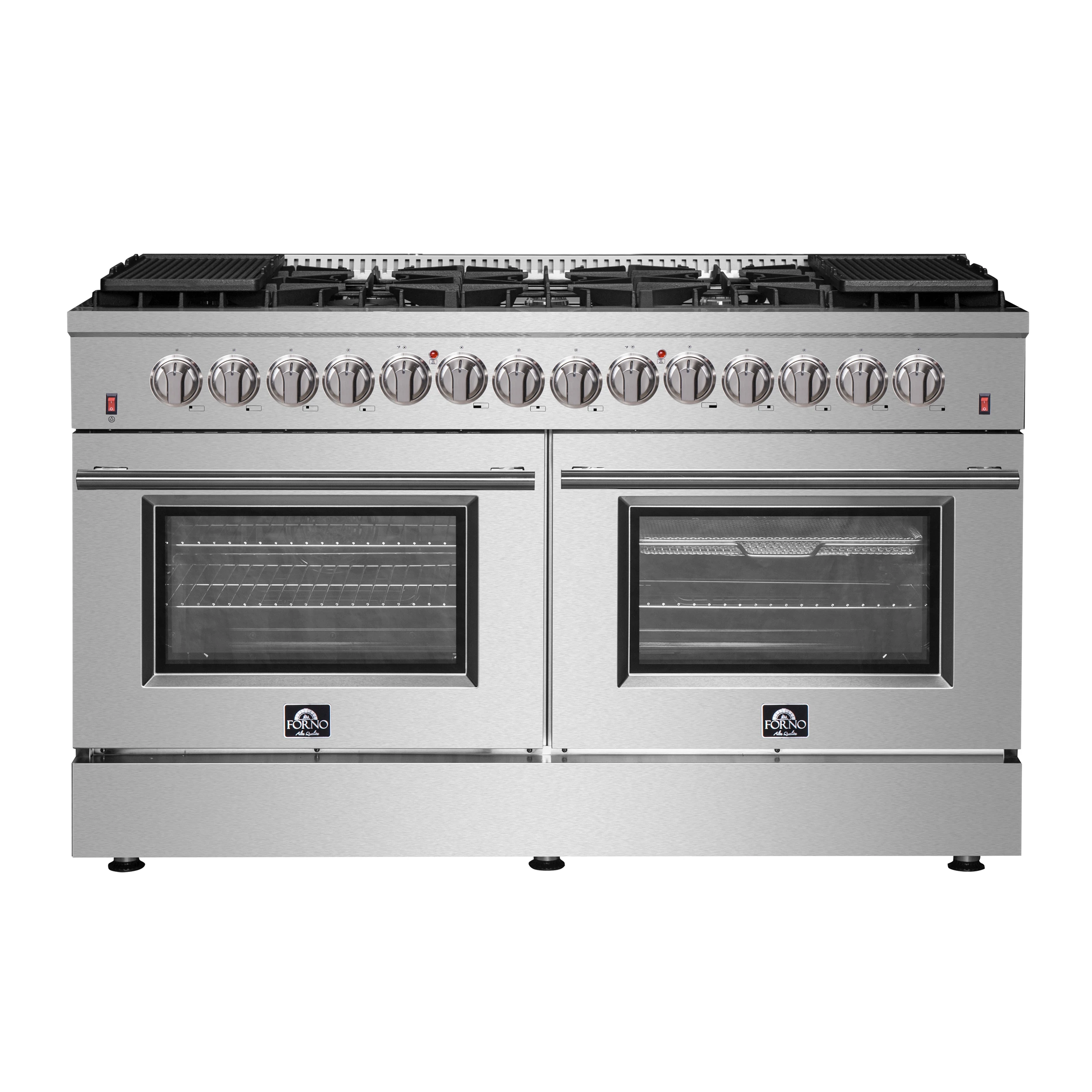 Galiano 60-Inch Freestanding Dual Fuel Range, 10 Burners, Double Convection Ovens FFSGS615660