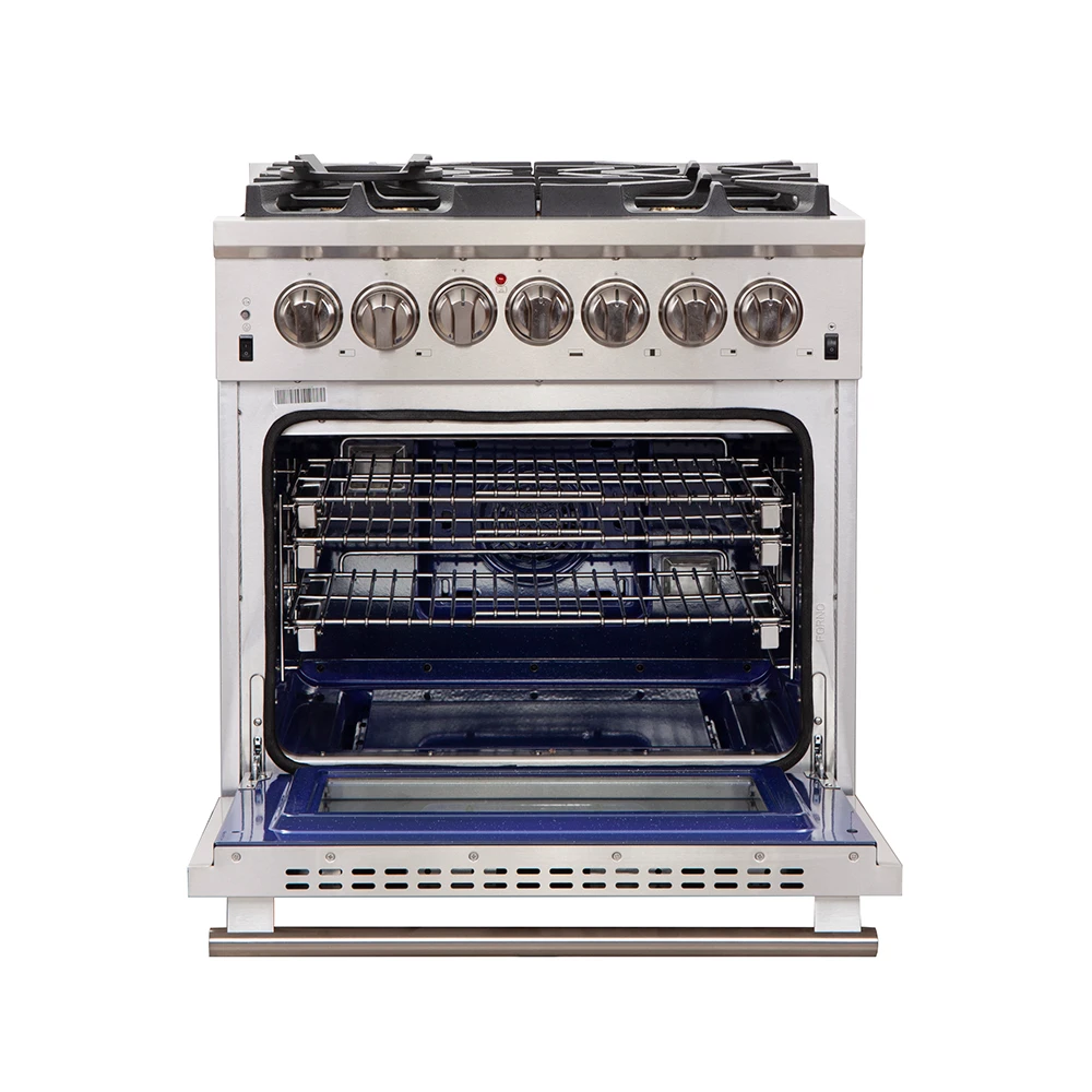 Capriasca 30-Inch Freestanding Dual Fuel Range, 4 Burners, True Convection Oven FFSGS618730