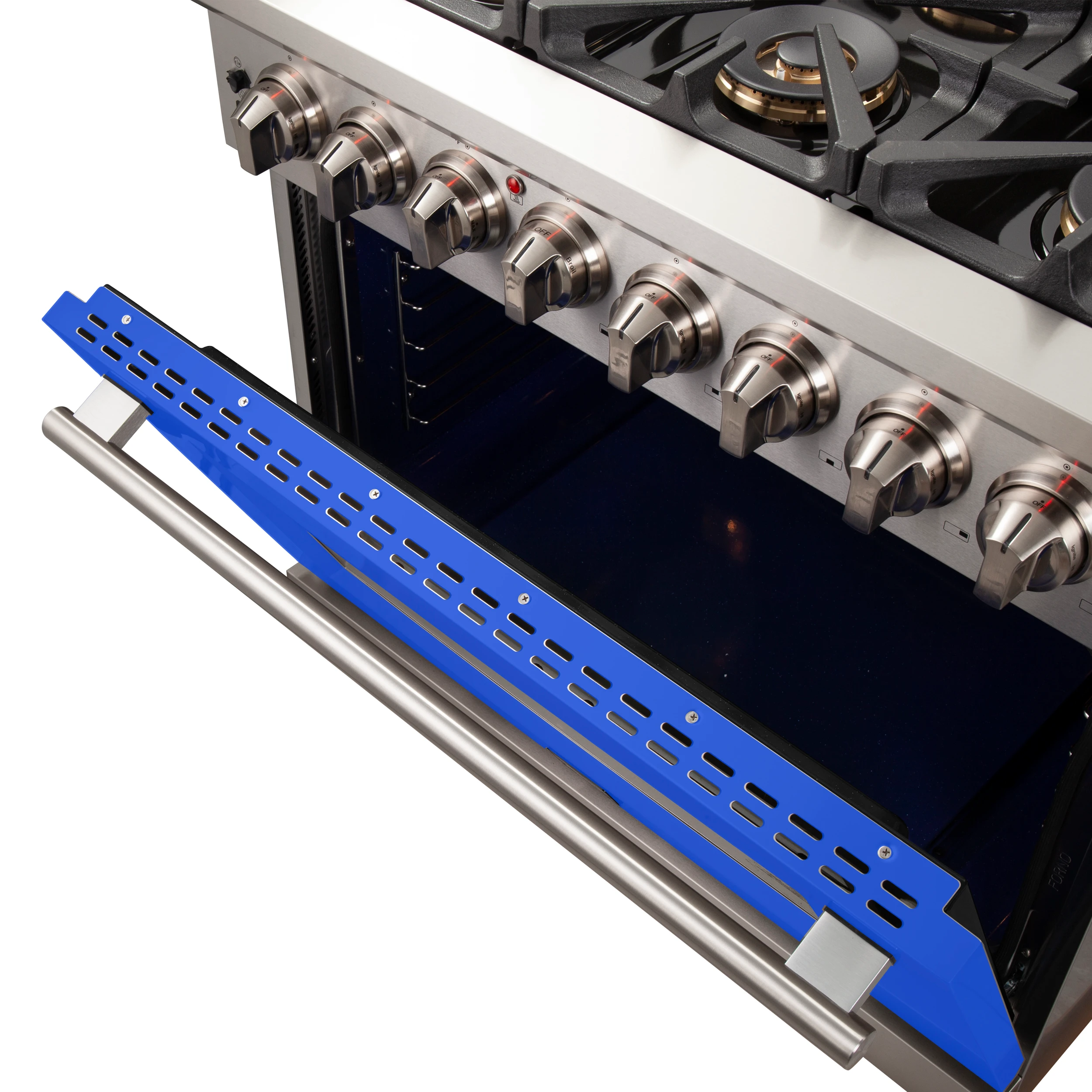 Capriasca 36-Inch Freestanding Dual Fuel Range, 6 Burners, True Convection Oven, Blue Door FFSGS618736BLU