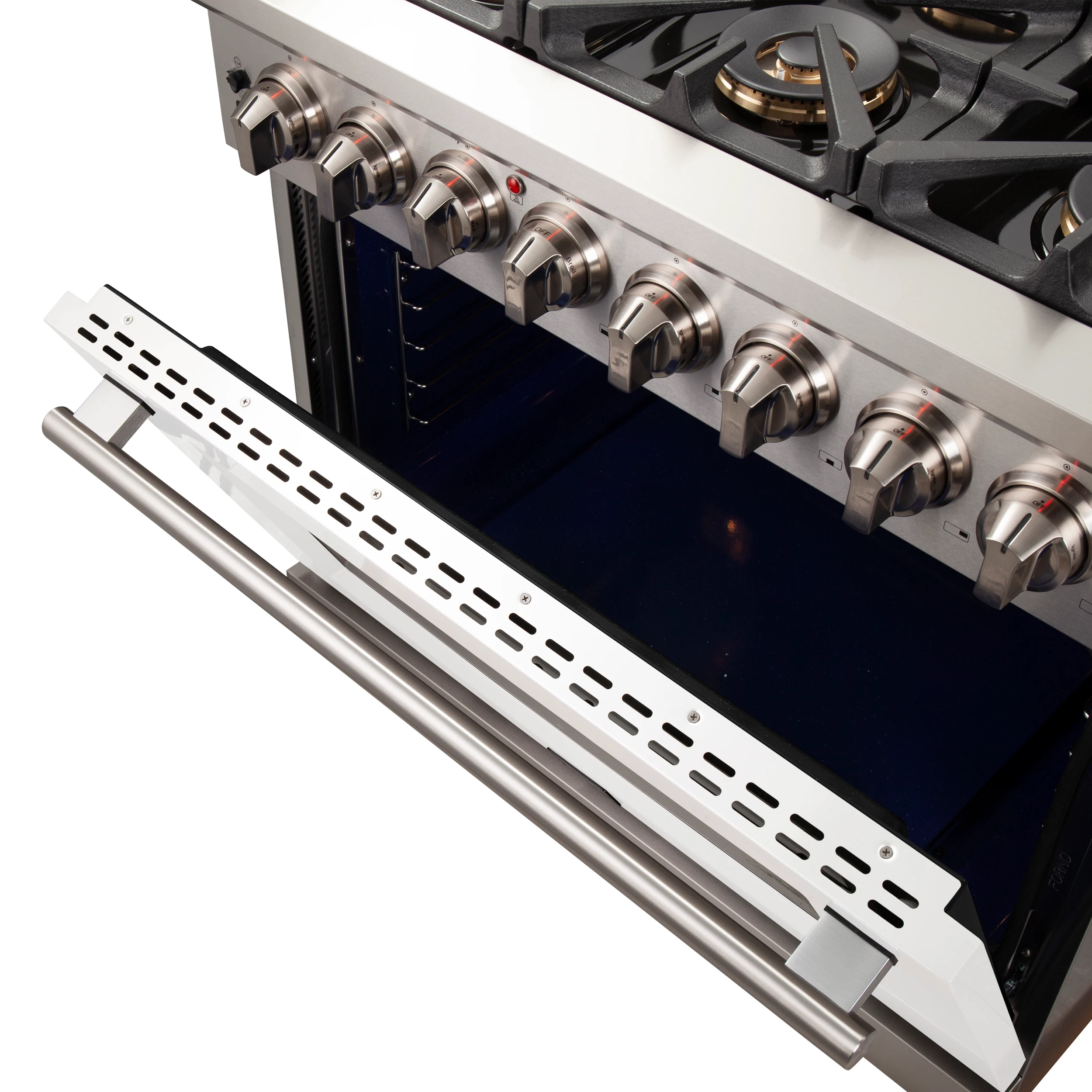 Capriasca 36-Inch Freestanding Dual Fuel Range, 6 Burners, True Convection Oven, White Door FFSGS618736WHT