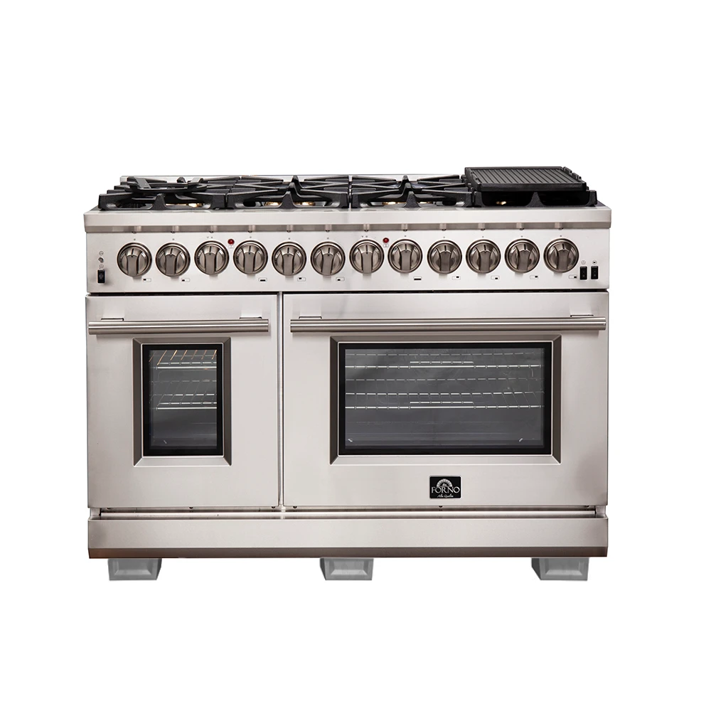 Capriasca 48-Inch Freestanding Dual Fuel Range, 8 Burners, True Convection Oven FFSGS618748