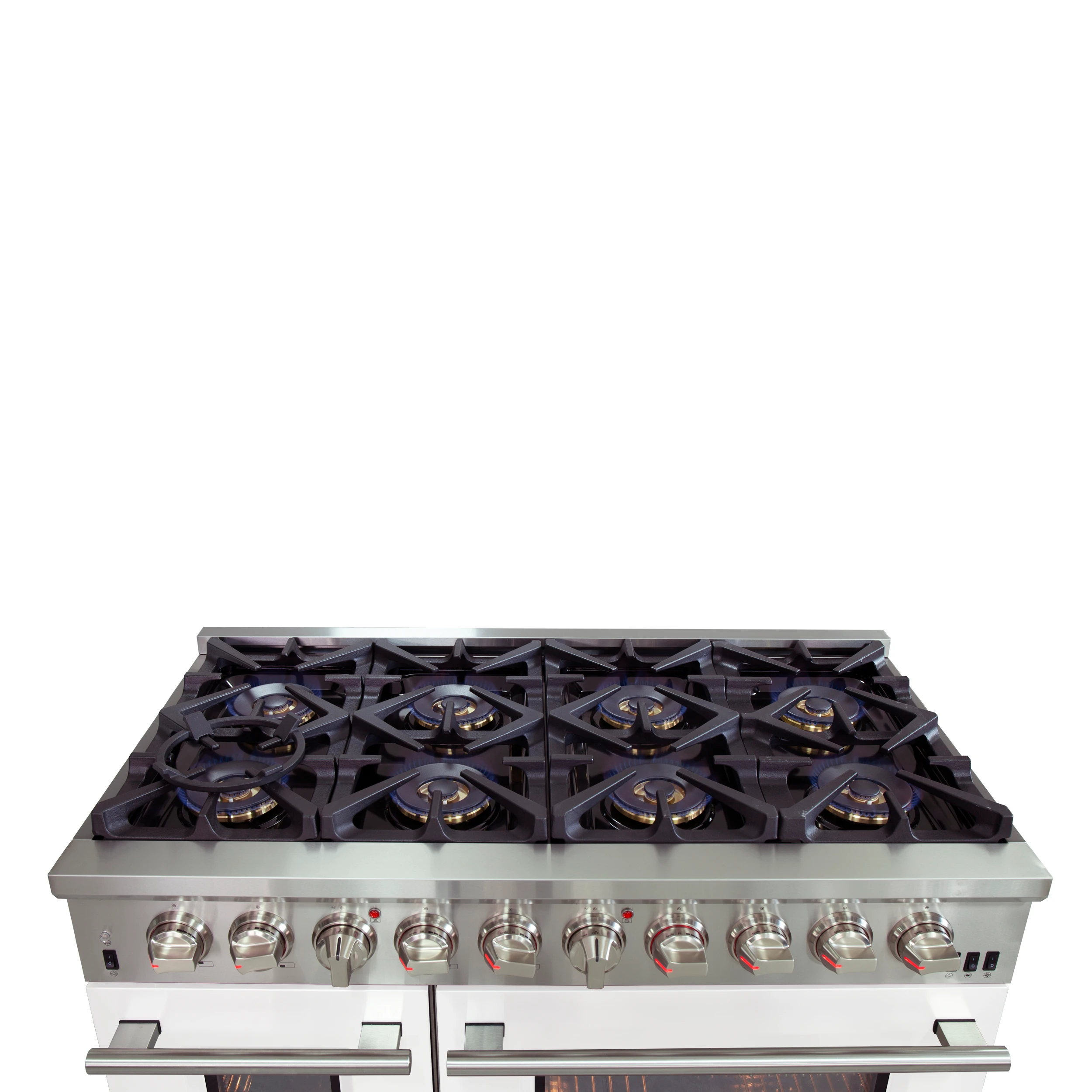 Capriasca 48-Inch Freestanding Dual Fuel Range, 8 Burners, True Convection Oven, White Doors FFSGS618748WHT