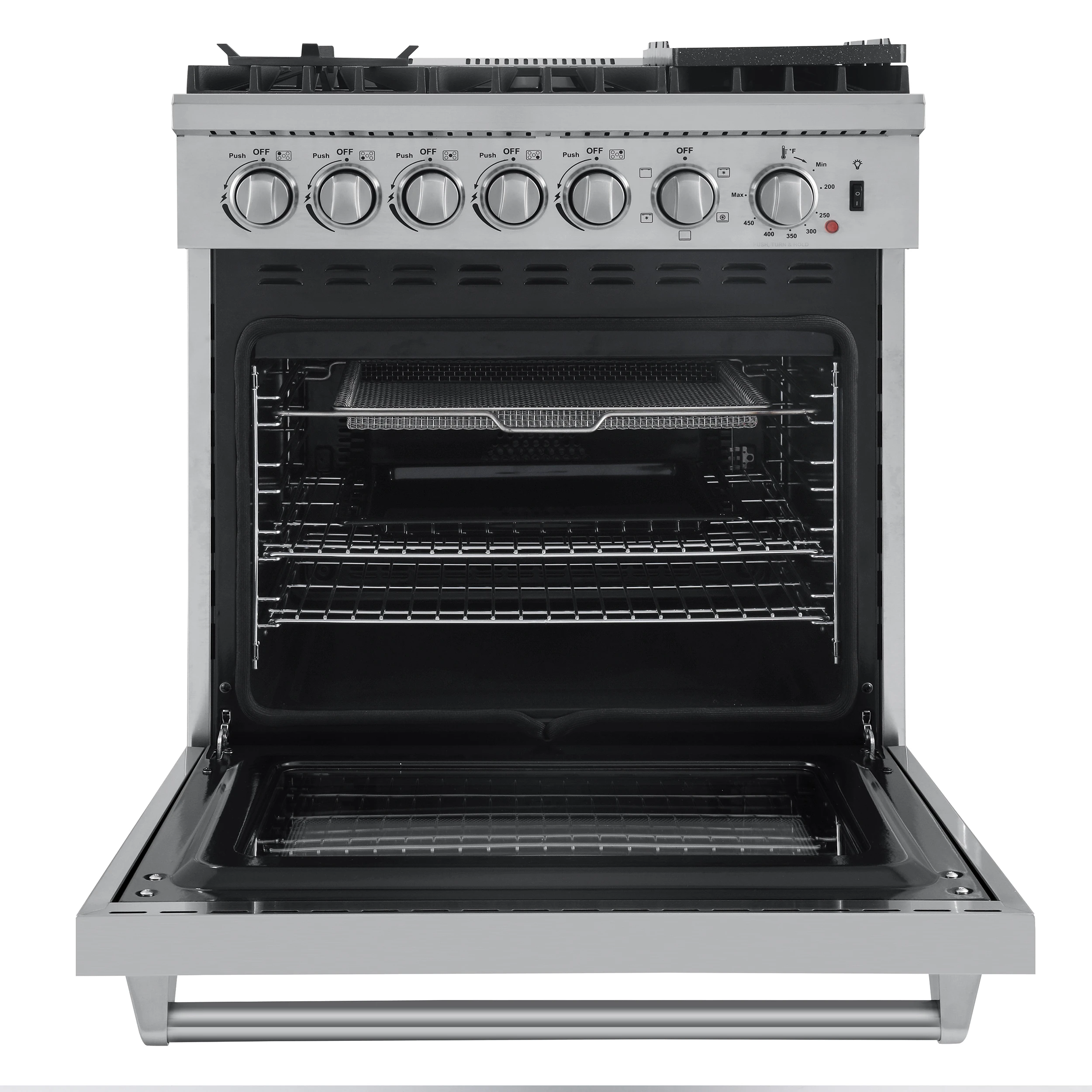 Lazio 30-Inch Freestanding Dual Fuel Range, 4 Burners, True Convection Oven FFSGS619630