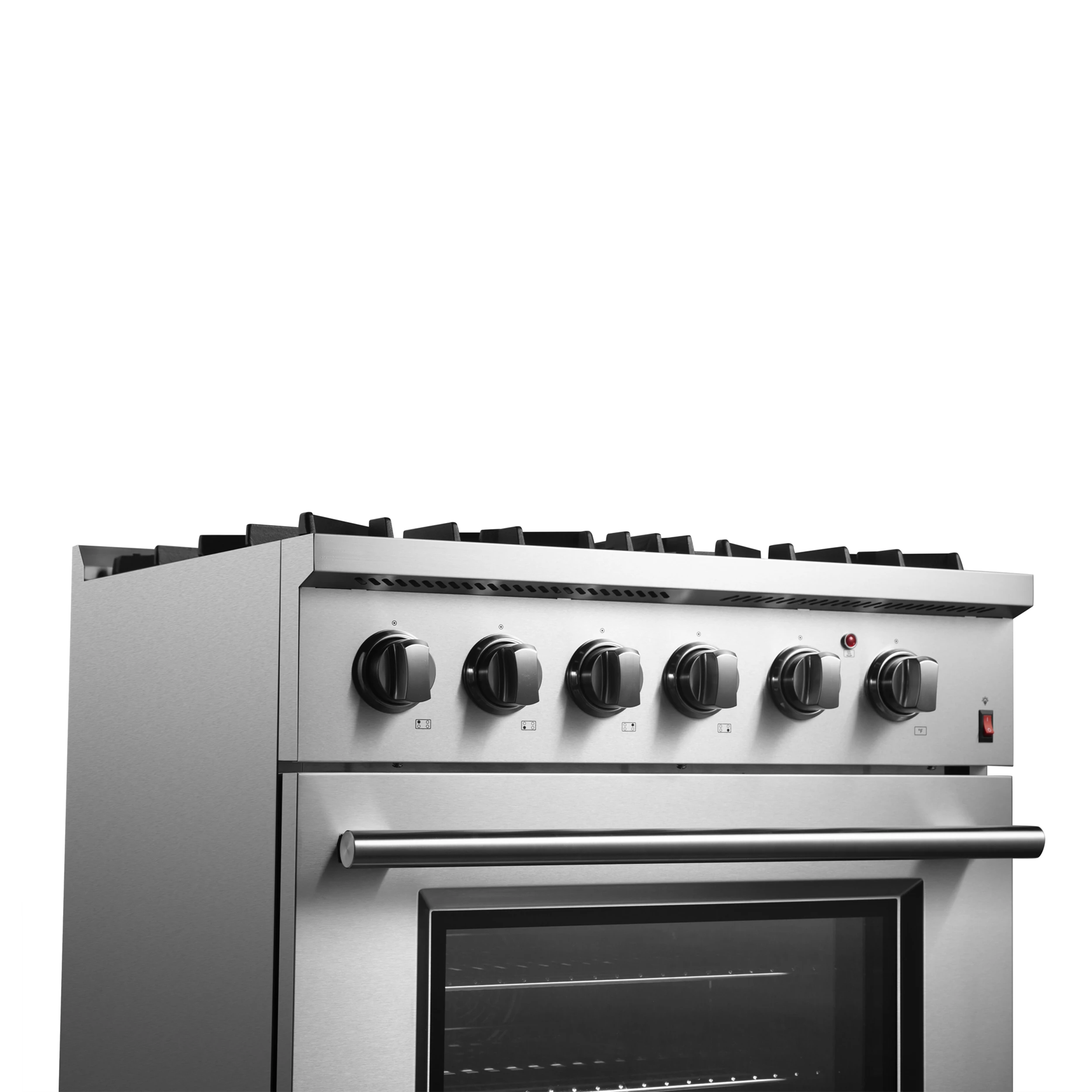 Marco 30-Inch Dual Fuel Range, Stainless Steel, 4 Burners, 37,000 BTU, True Convection Oven, Energy Efficient FFSGS619730