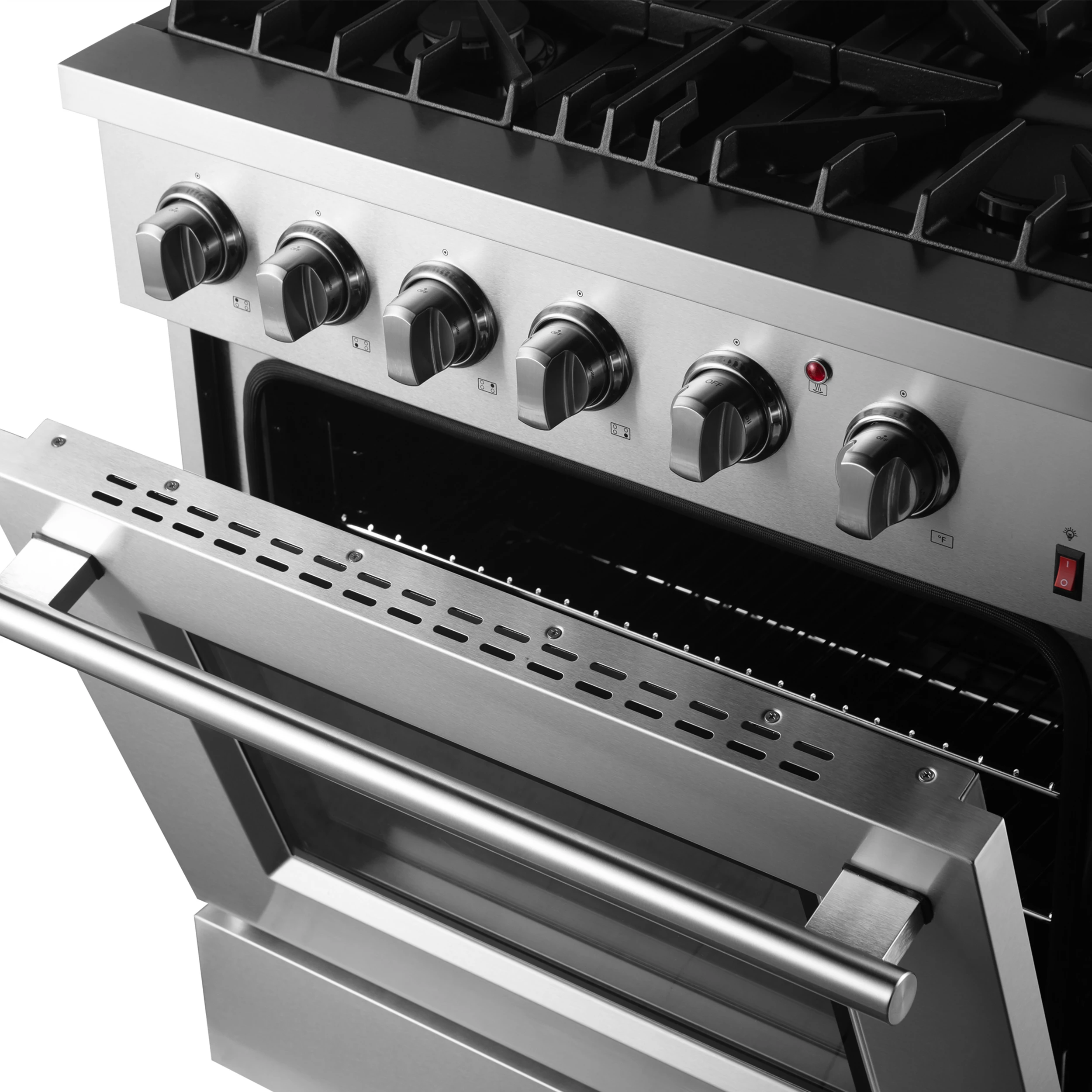 Marco 30-Inch Dual Fuel Range, Stainless Steel, 4 Burners, 37,000 BTU, True Convection Oven, Energy Efficient FFSGS619730