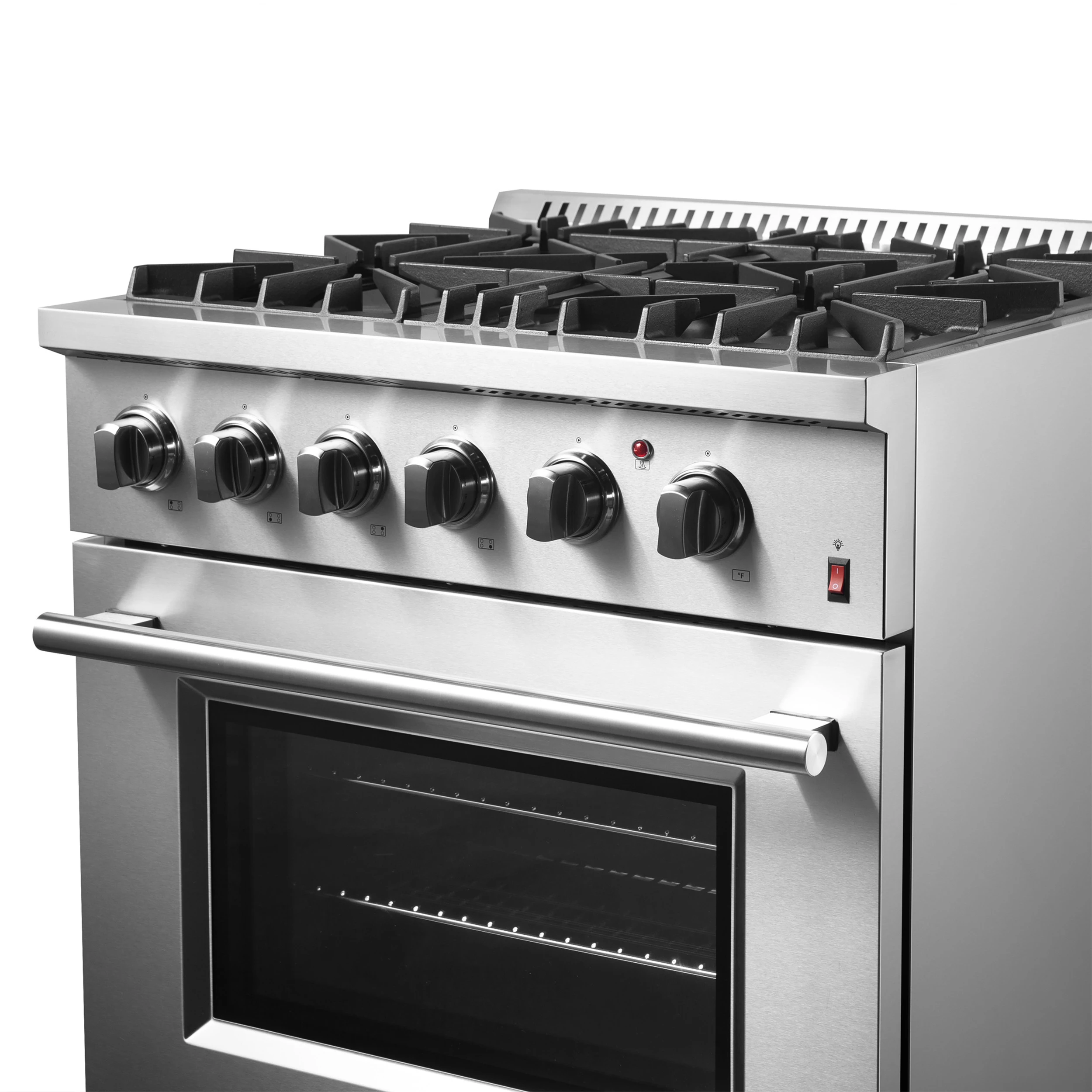 Marco 30-Inch Dual Fuel Range, Stainless Steel, 4 Burners, 37,000 BTU, True Convection Oven, Energy Efficient FFSGS619730