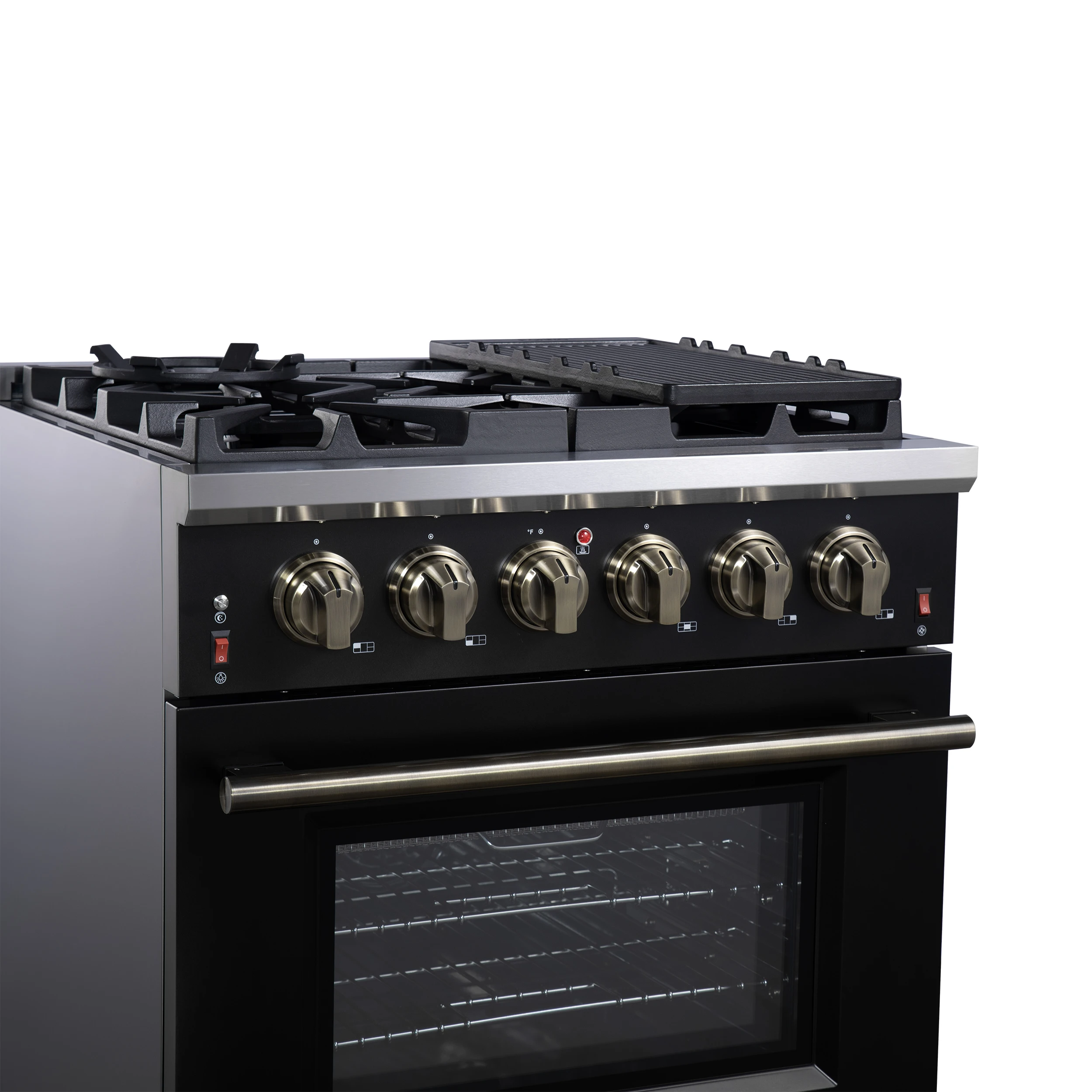 Massimo 30-Inch Black Freestanding Gas Range, 5 Burners, True Convection Oven FFSGS623930BLK