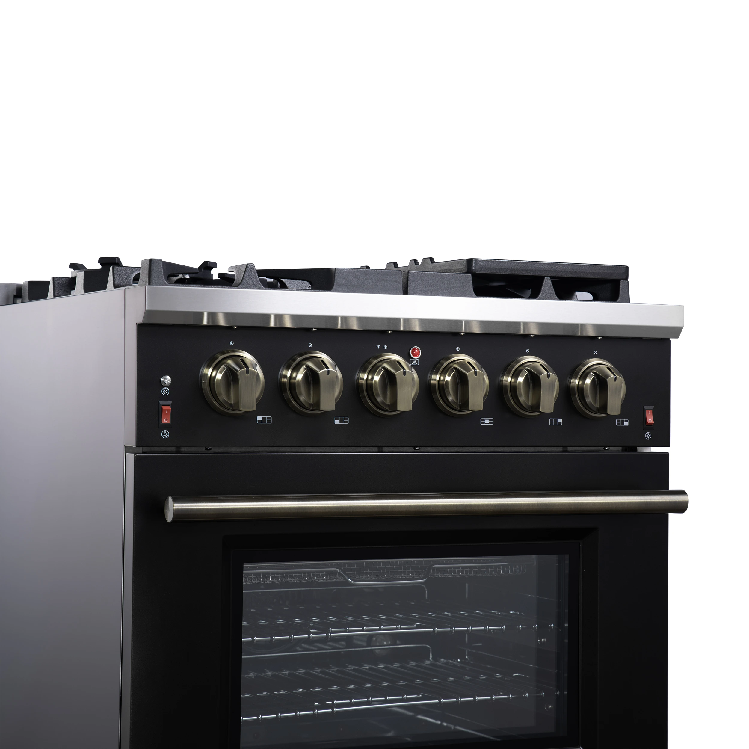 Massimo 30-Inch Black Freestanding Gas Range, 5 Burners, True Convection Oven FFSGS623930BLK