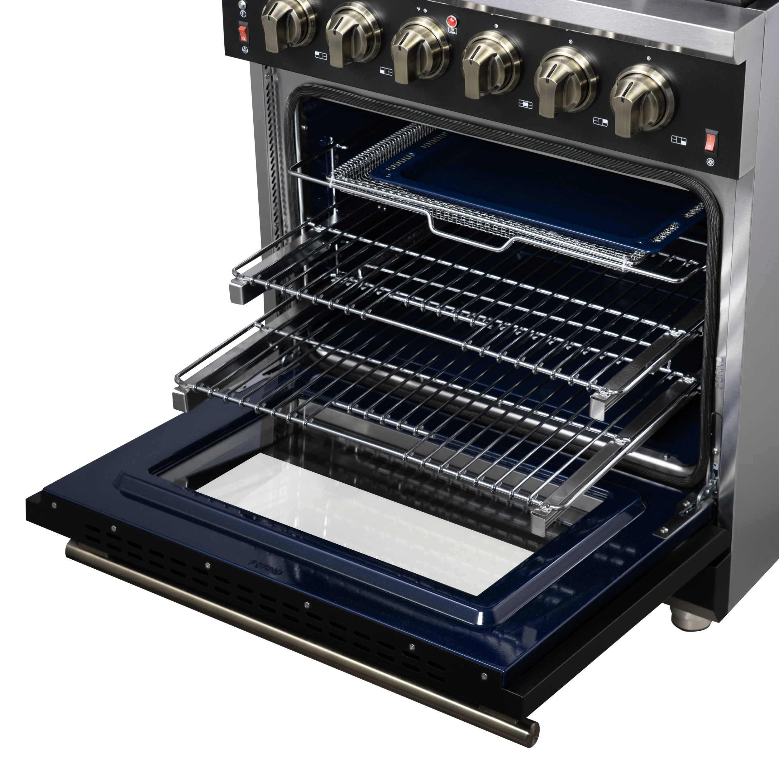Massimo 30-Inch Black Freestanding Gas Range, 5 Burners, True Convection Oven FFSGS623930BLK