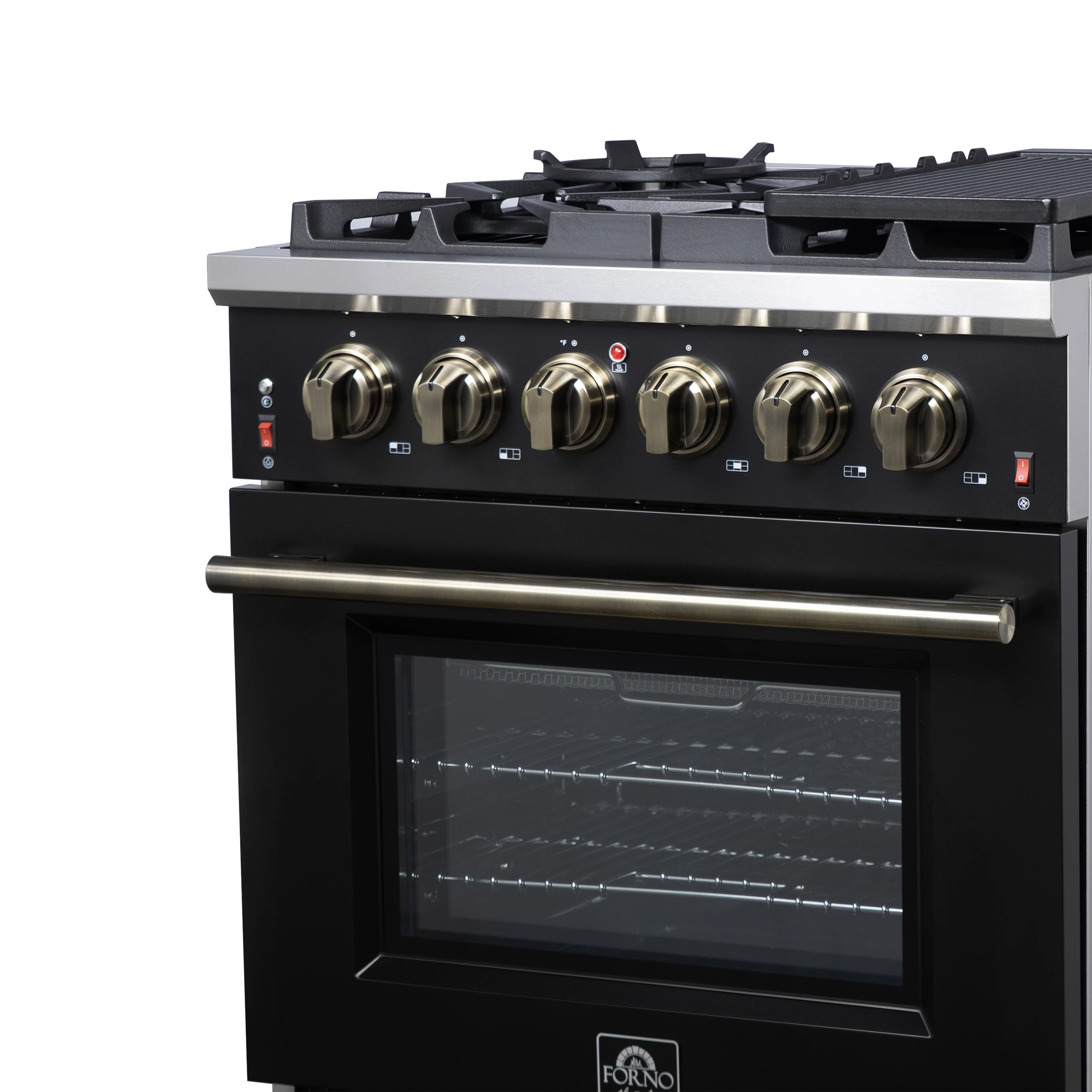 Massimo 30-Inch Black Freestanding Gas Range, 5 Burners, True Convection Oven FFSGS623930BLK