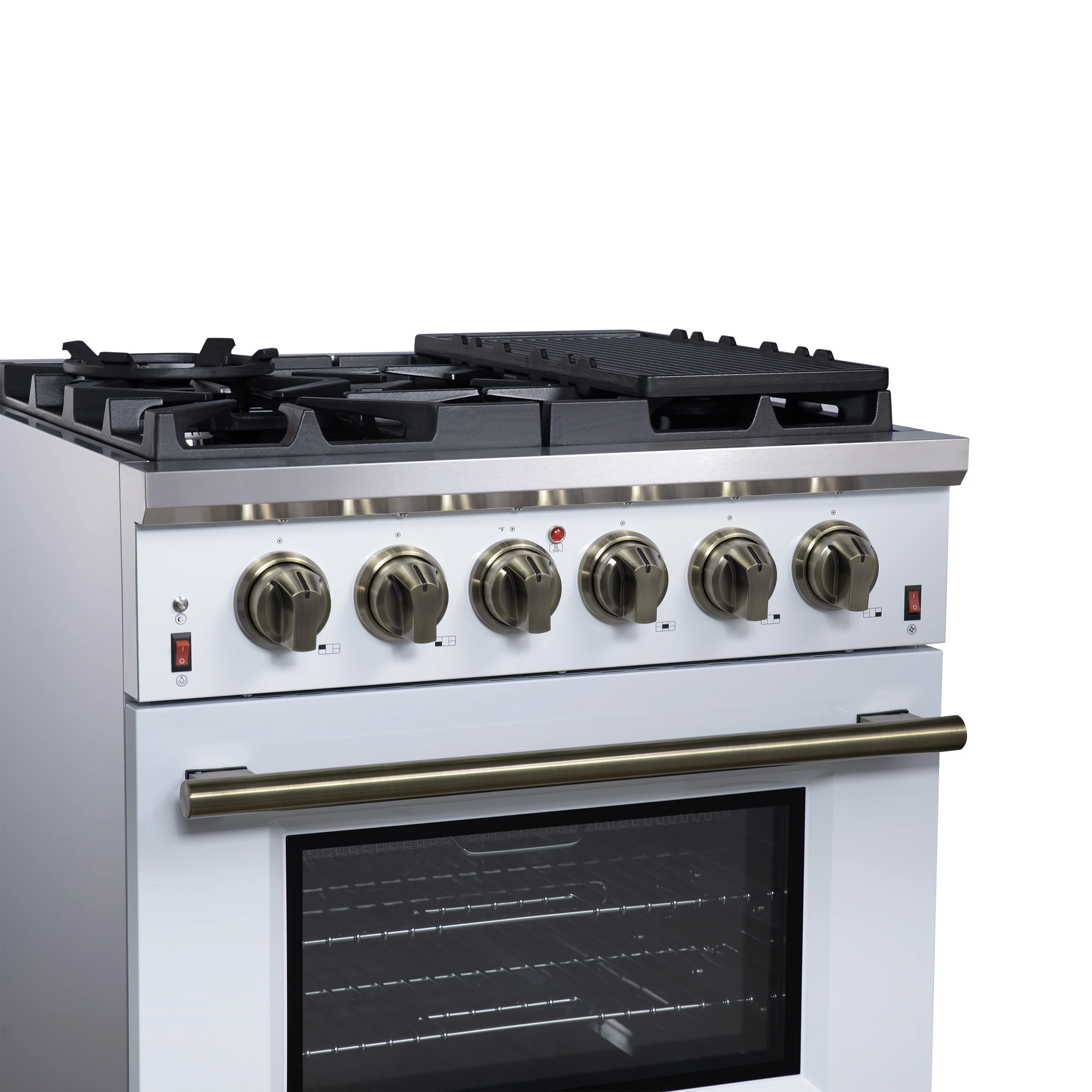 Massimo 30-Inch White Freestanding Gas Range, 5 Burners, True Convection Oven FFSGS623930WHT