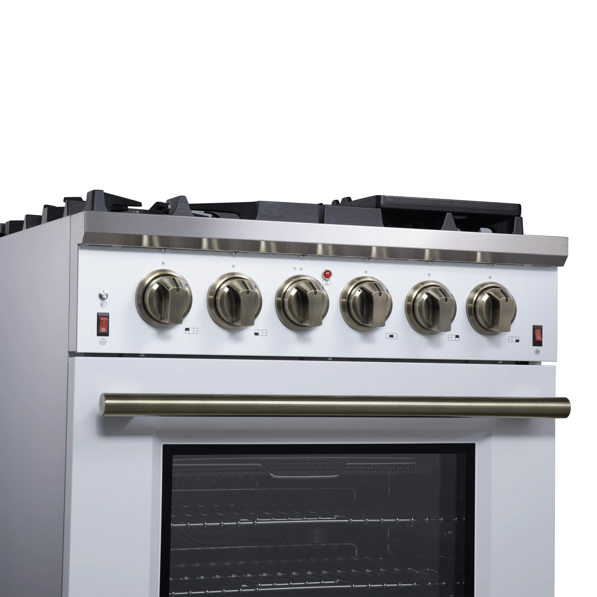 Massimo 30-Inch White Freestanding Gas Range, 5 Burners, True Convection Oven FFSGS623930WHT